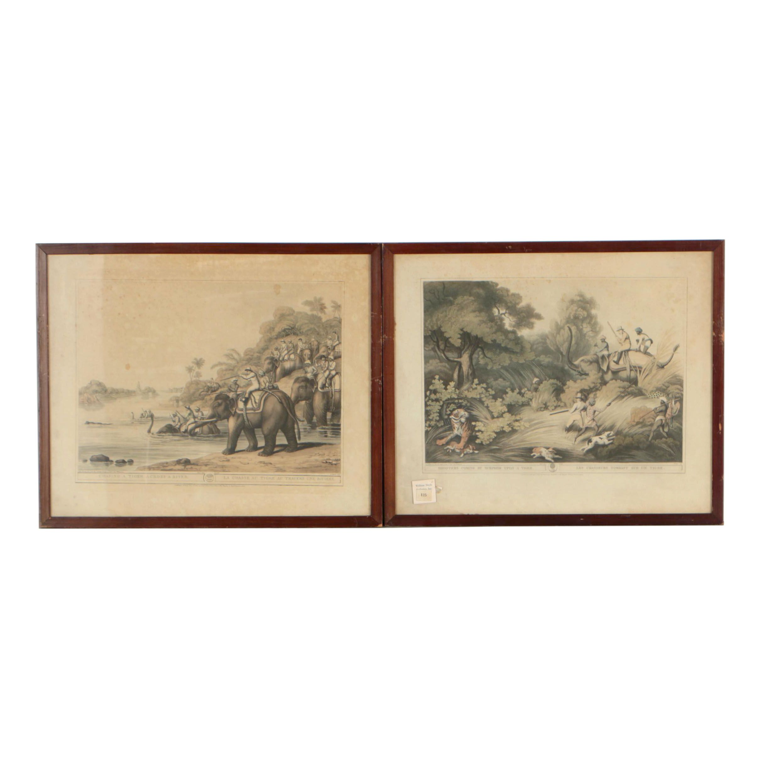 H. Merke Etchings after Samuel Howitt from "Oriental Field Sports"