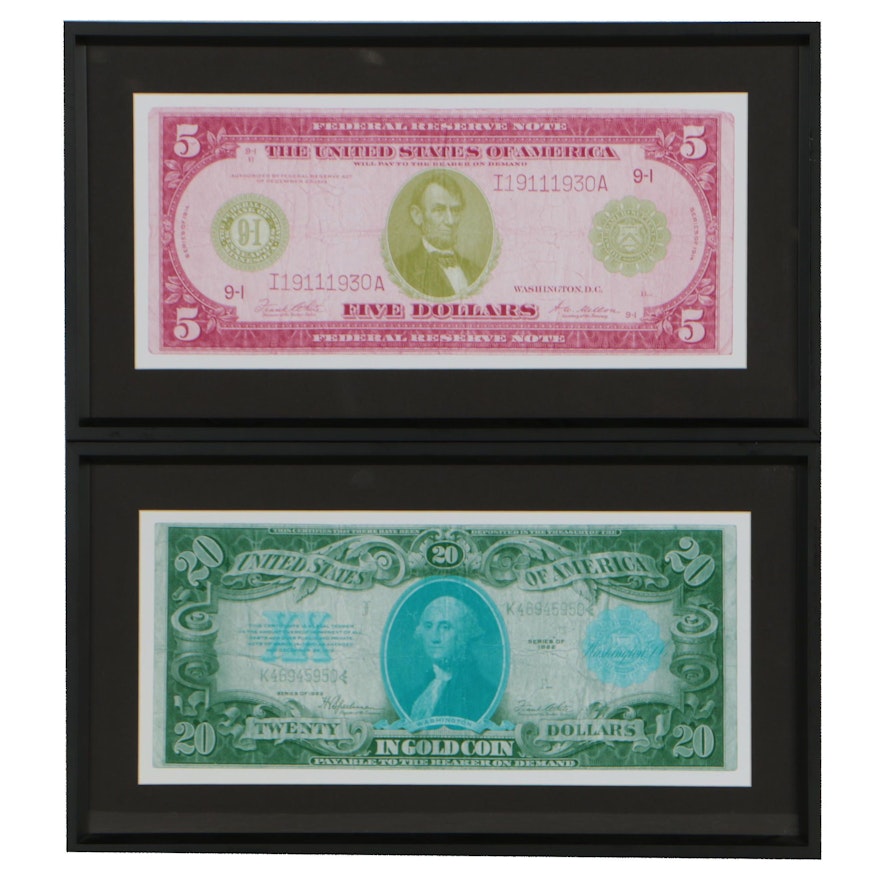 Giclées after Early 20th Century United States Currency