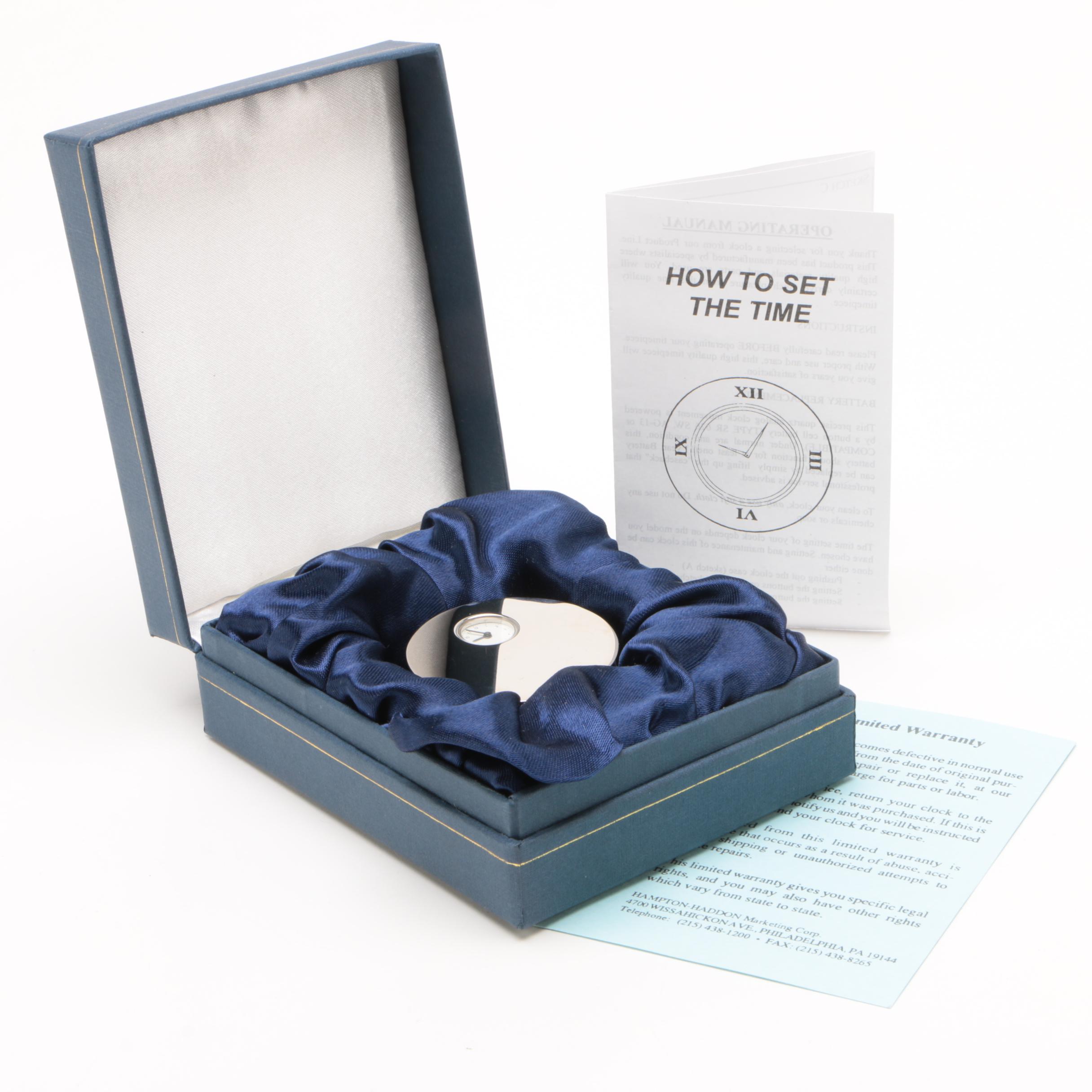 Neiman Marcus Dual Stop Watch and Travel Clock with Case