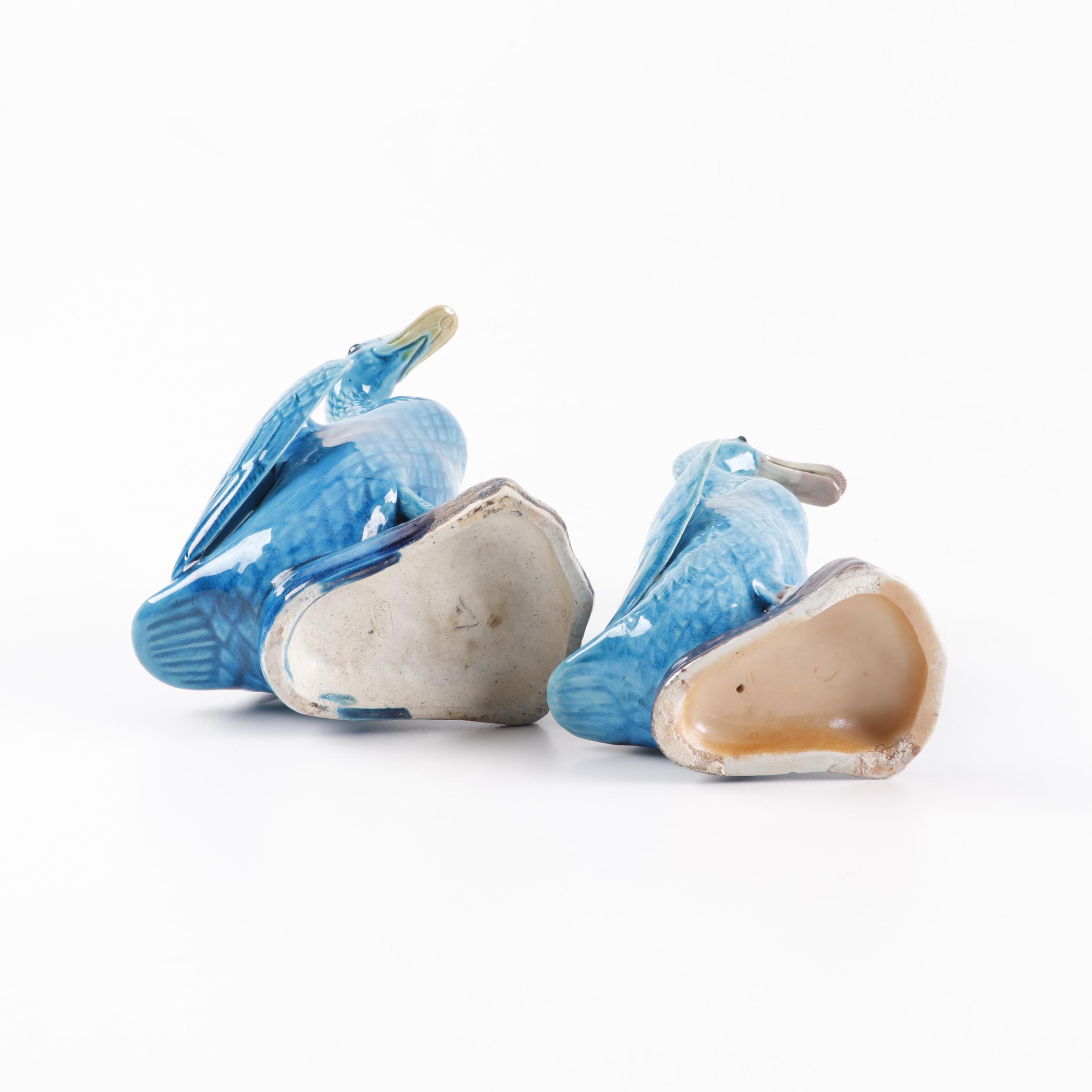 Chinese Hand Painted Ceramic Duck Figurines