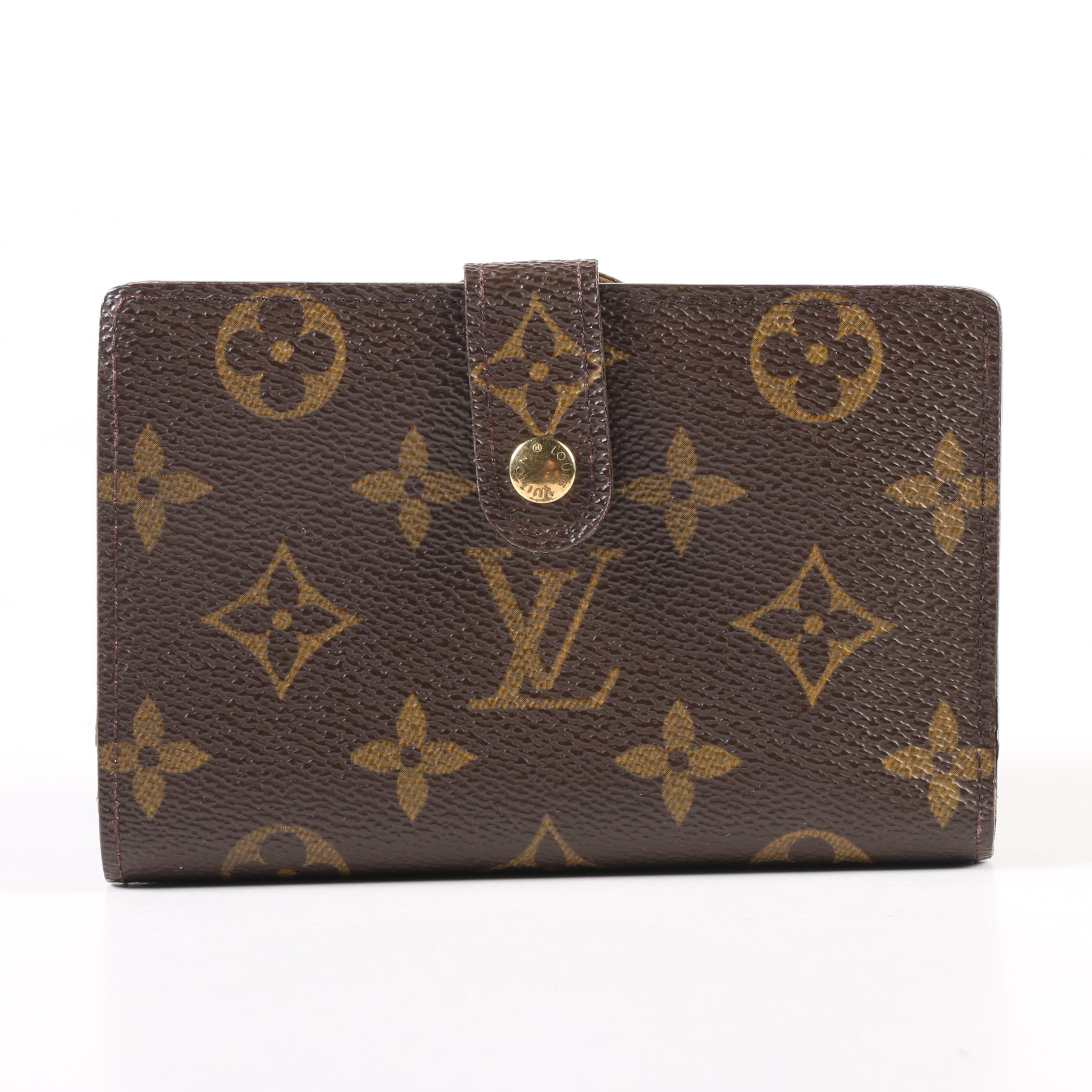 Louis Vuitton Paris Monogram Canvas Bifold Wallet with Kisslock Coin Purse