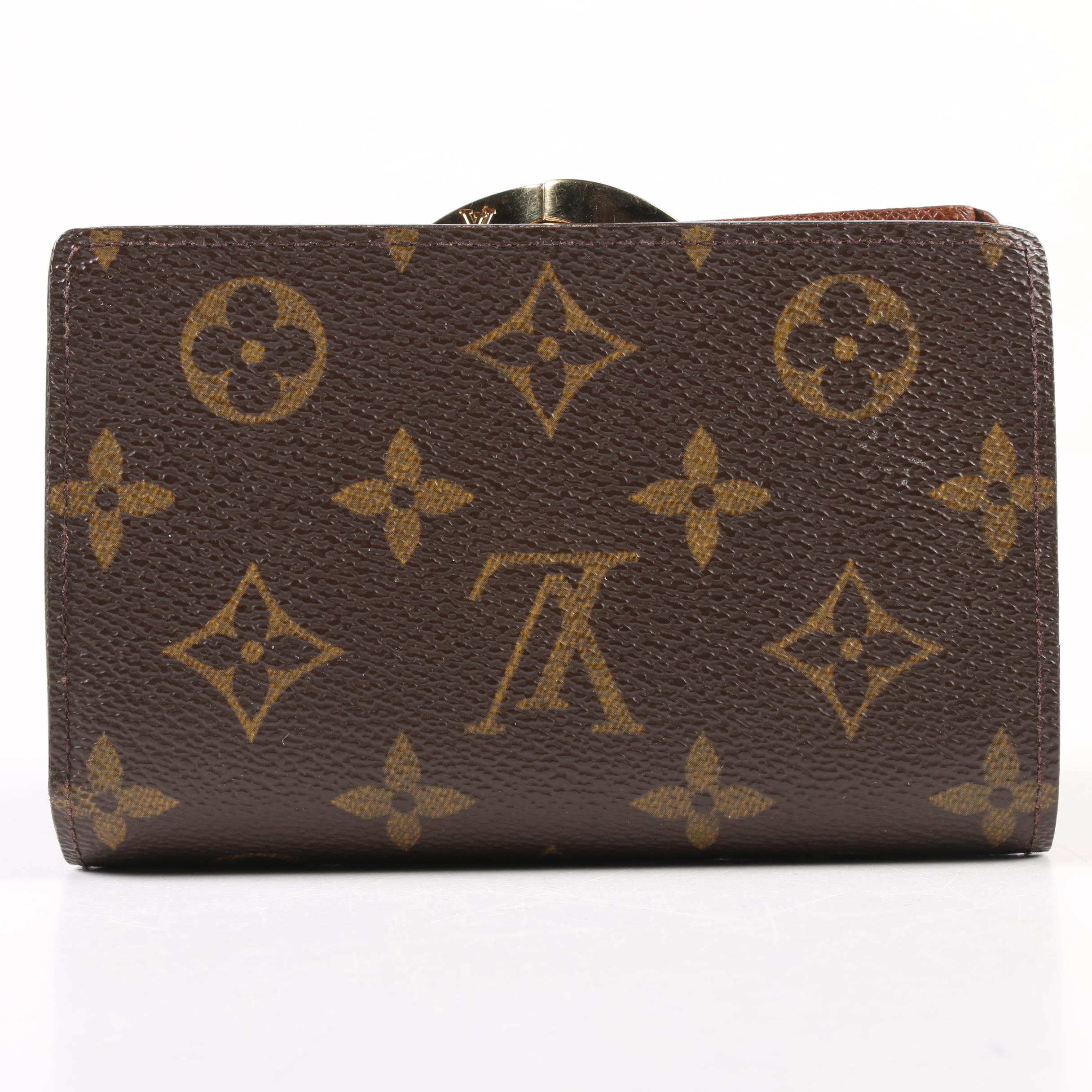 Louis Vuitton Paris Monogram Canvas Bifold Wallet with Kisslock Coin Purse