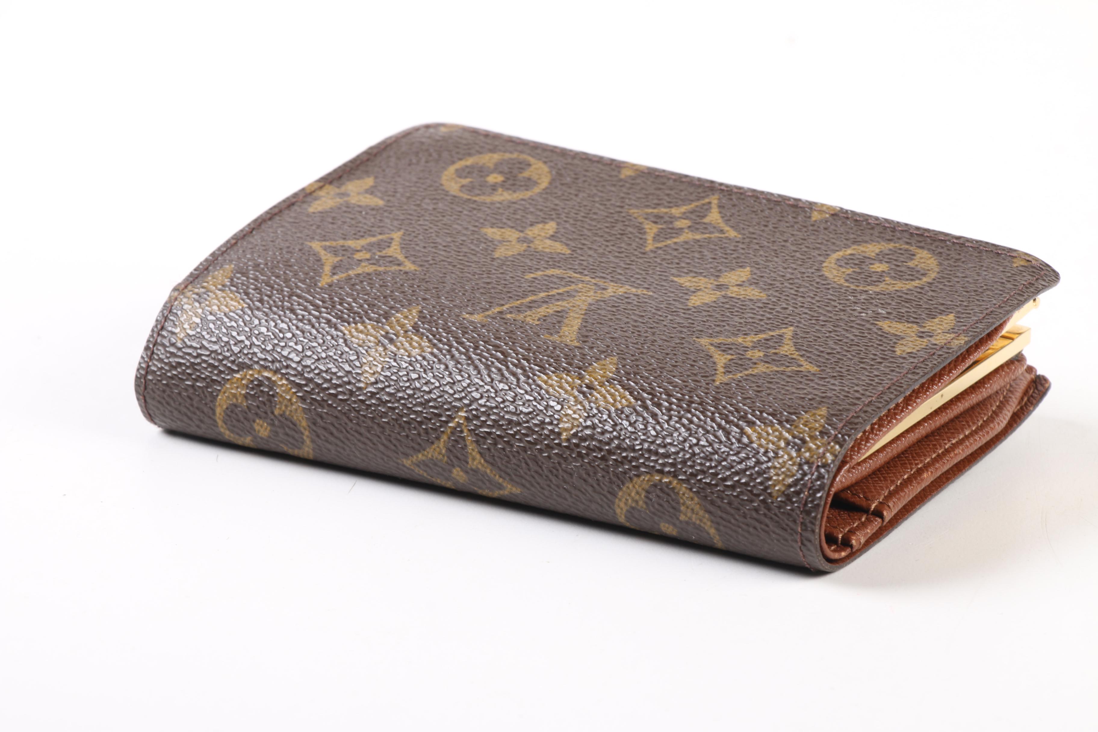 Louis Vuitton Paris Monogram Canvas Bifold Wallet with Kisslock Coin Purse