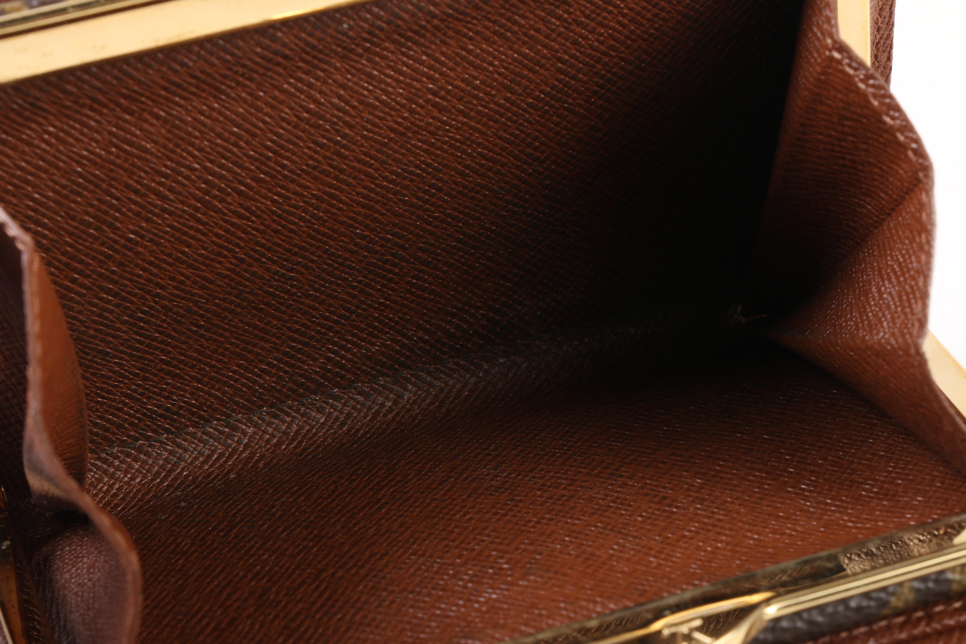 Louis Vuitton Paris Monogram Canvas Bifold Wallet with Kisslock Coin Purse