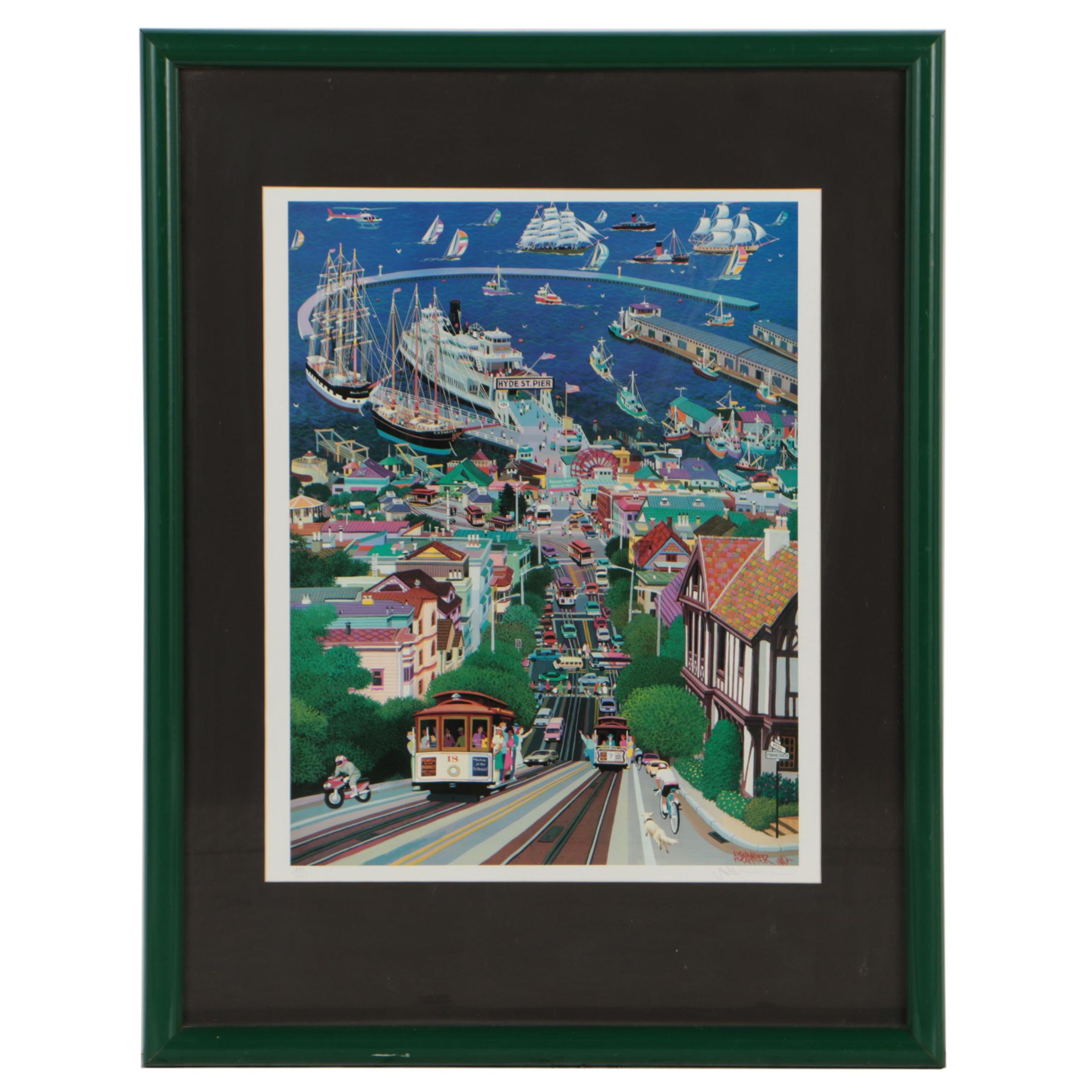 Alexander Chen Offset Lithograph "Hyde Street Pier"