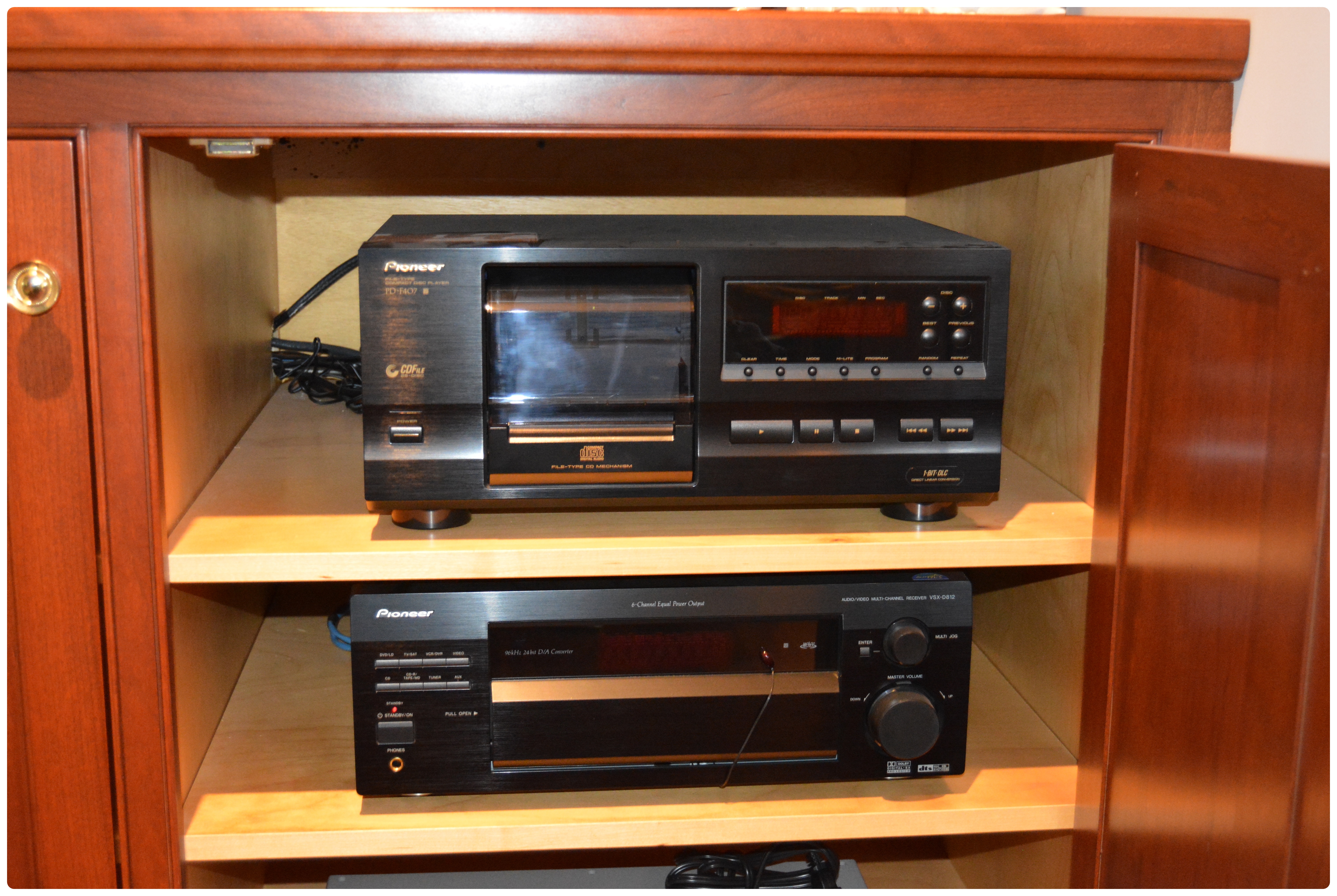 Pioneer 25 Disc CD Player, Pioneer Multi-Channel Receiver and Magnavox Player