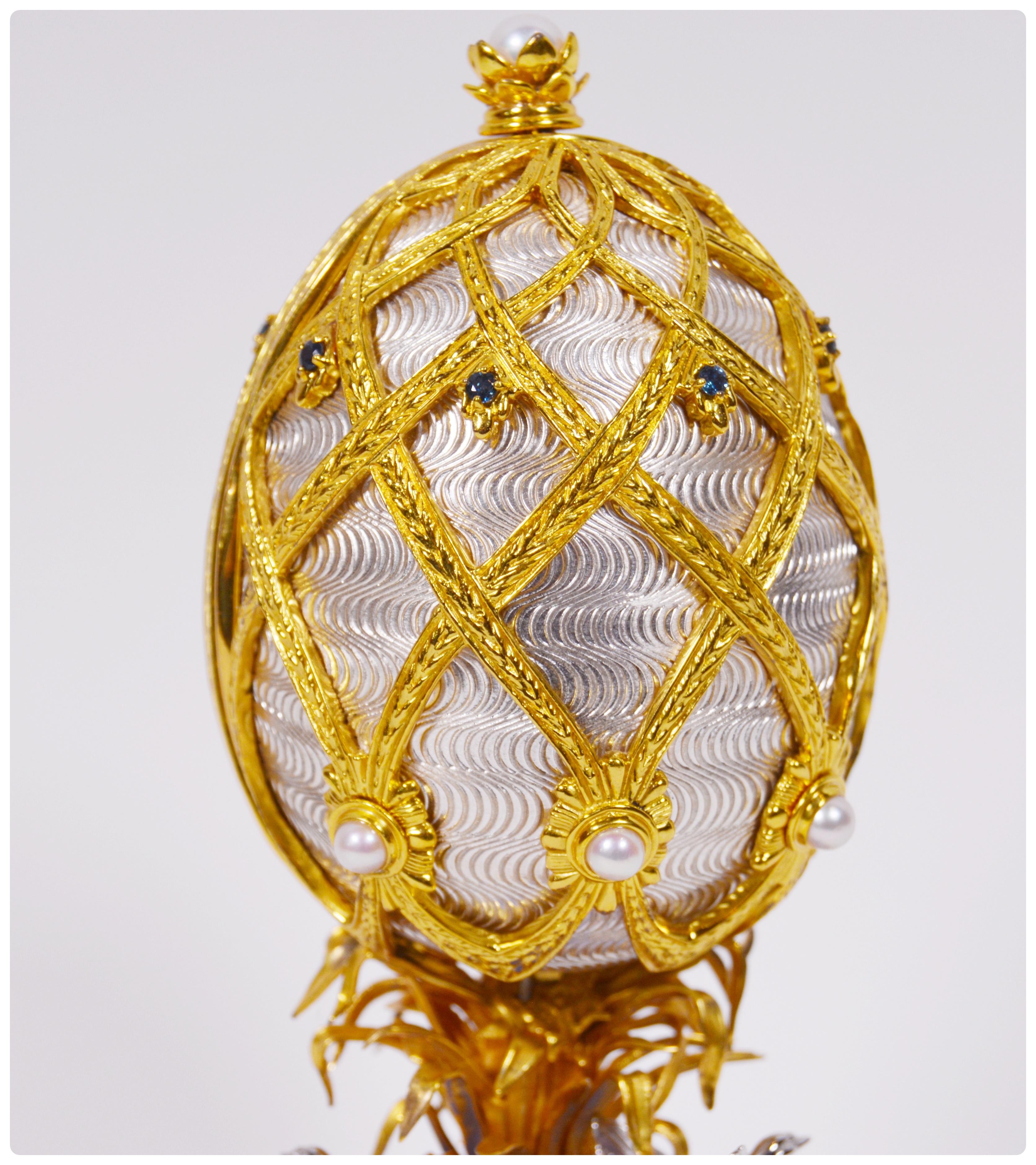 Franklin Mint and The House of Fabergé "Swan Lake Egg" Sterling Silver Music Box