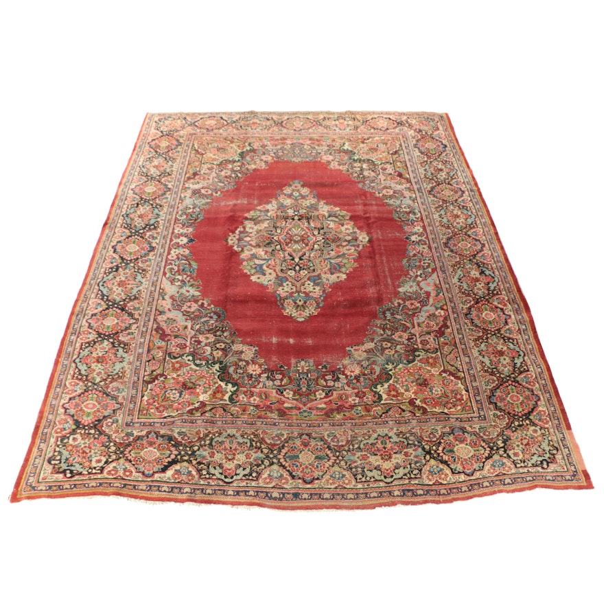 Hand-Knotted Persian Mahal Wool Palace Sized Rug