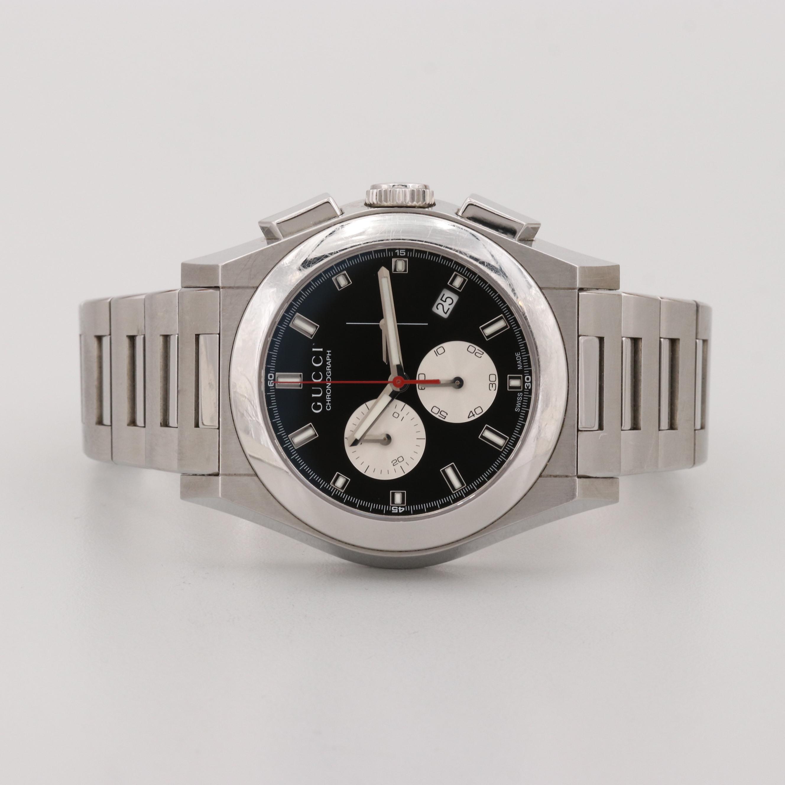 Gucci Pantheon Stainless Steel Quartz Chronograph Watch