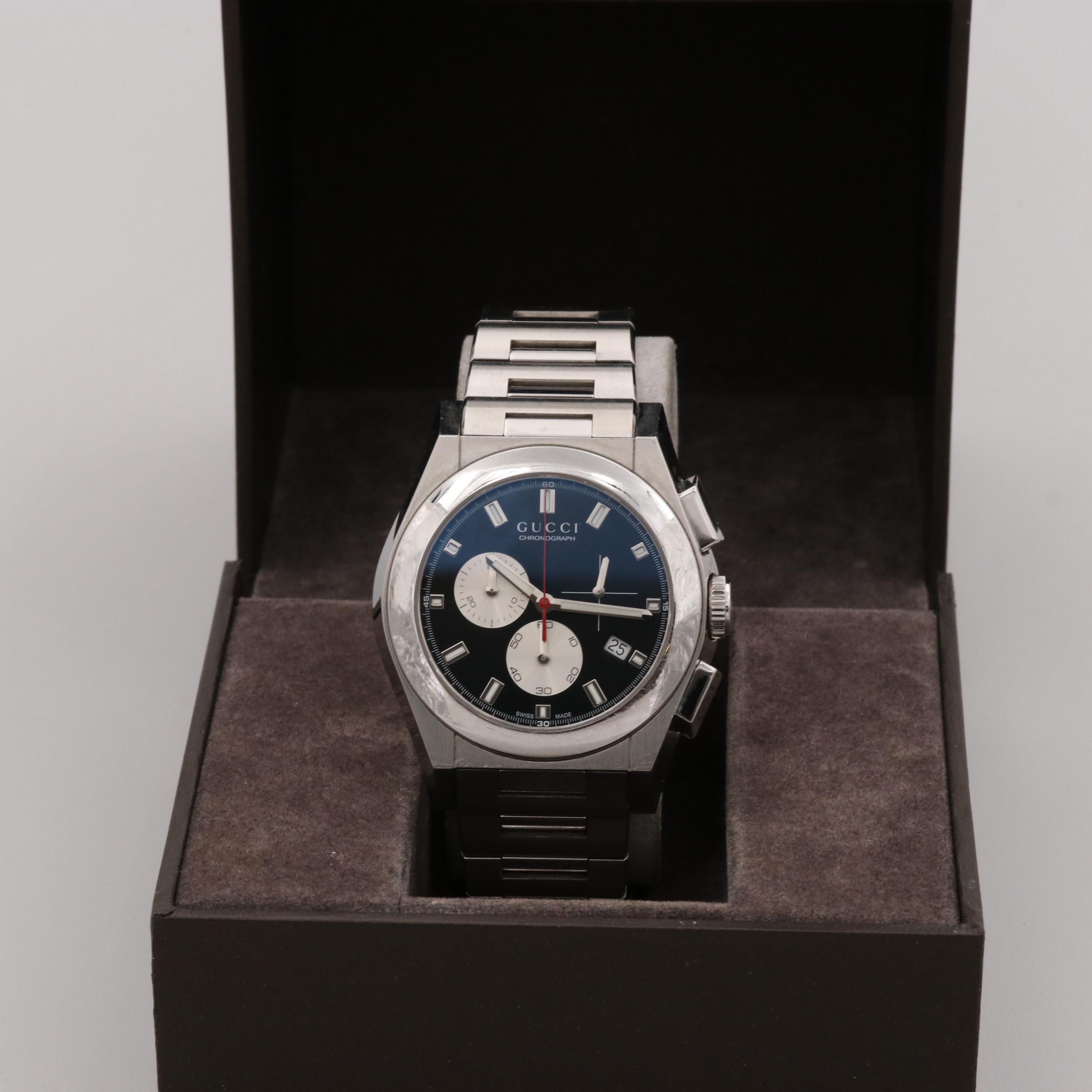 Gucci Pantheon Stainless Steel Quartz Chronograph Watch