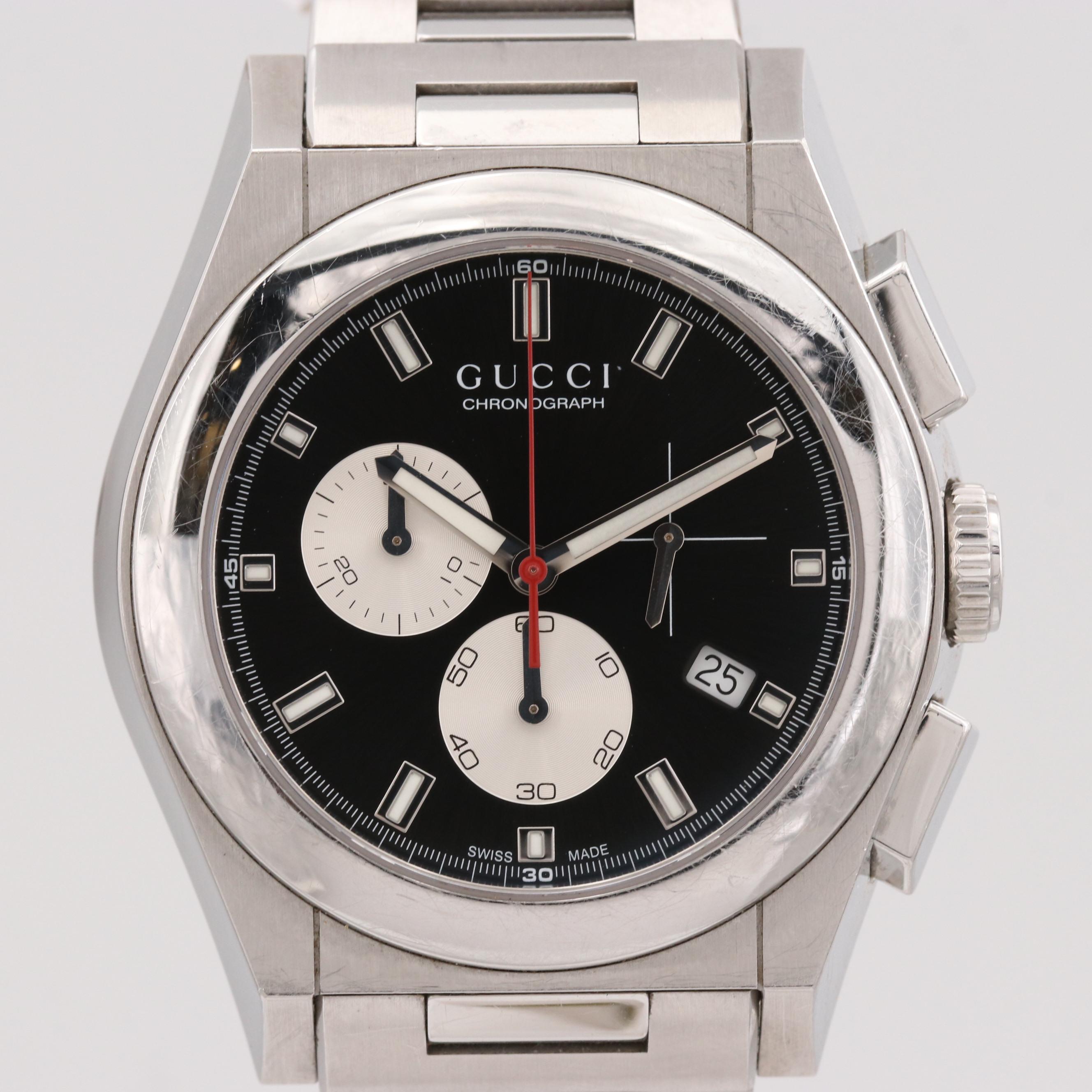 Gucci Pantheon Stainless Steel Quartz Chronograph Watch