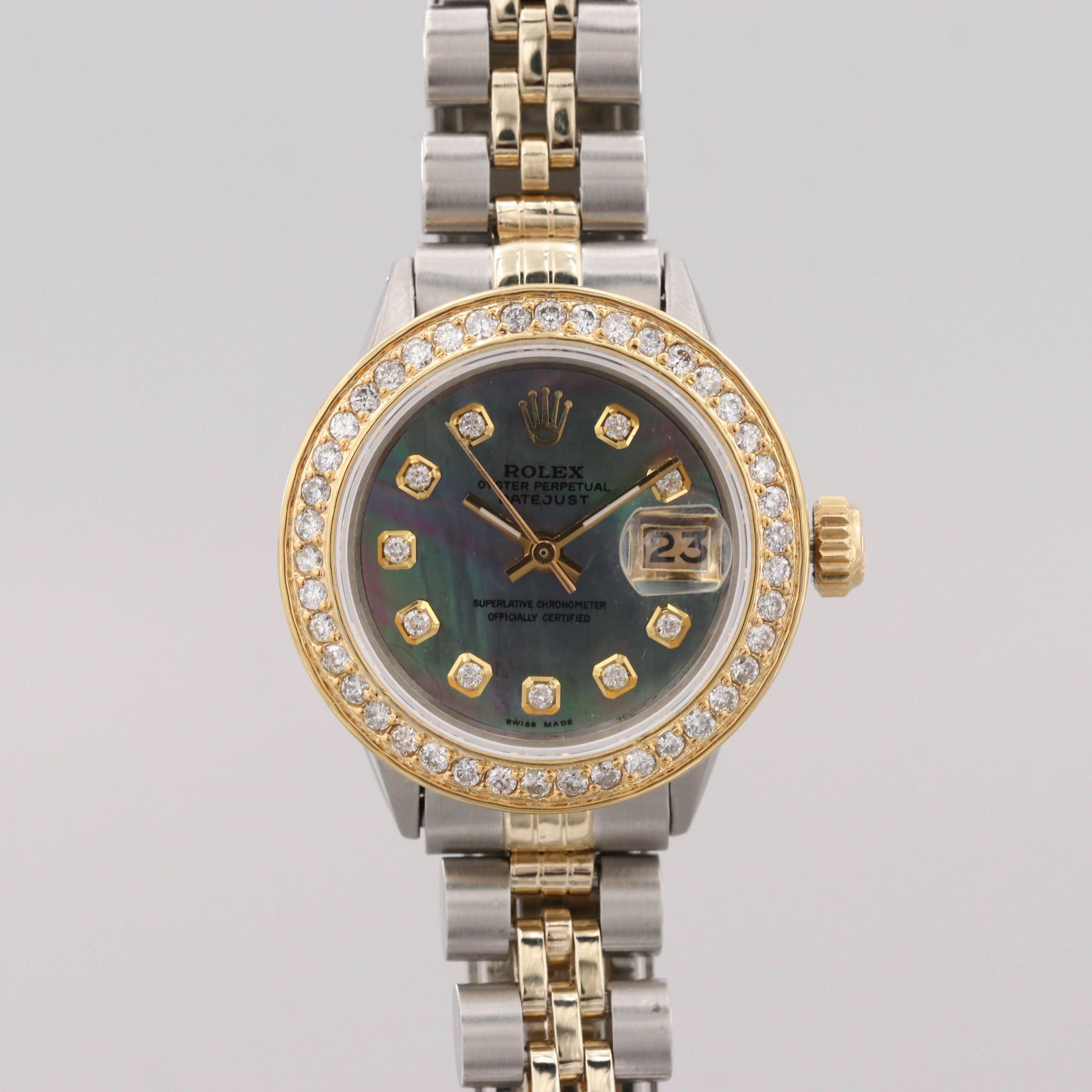 Rolex Datejust Stainless Steel, 14K Yellow Gold and Diamond Watch, 1968