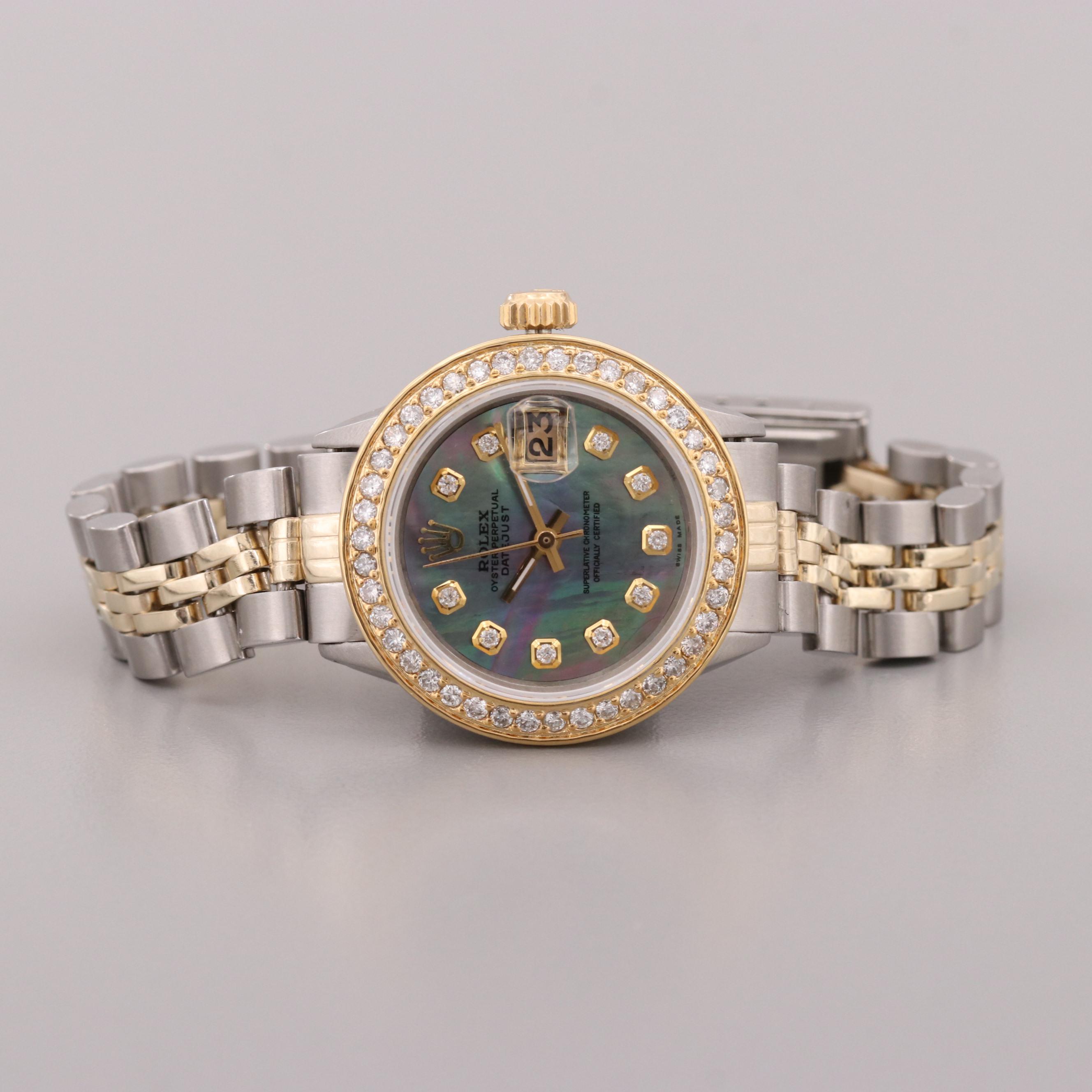 Rolex Datejust Stainless Steel, 14K Yellow Gold and Diamond Watch, 1968