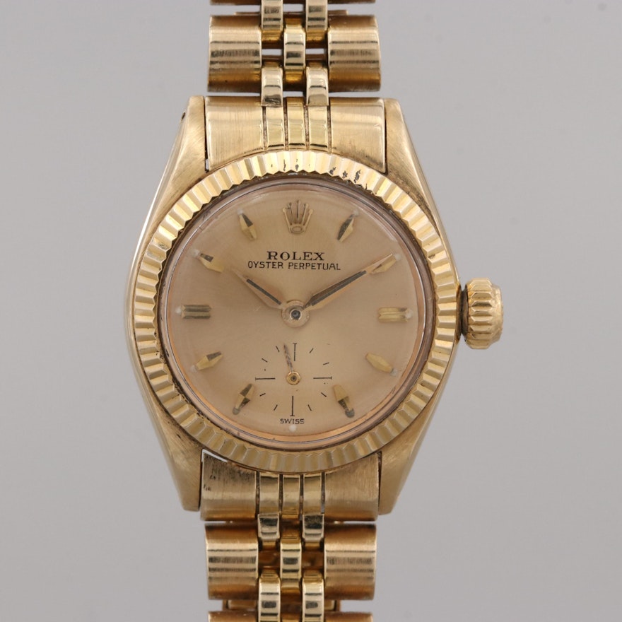 Vintage Rolex Oyster Perpetual 14K and 18K Yellow Gold Automatic Wristwatch,1958