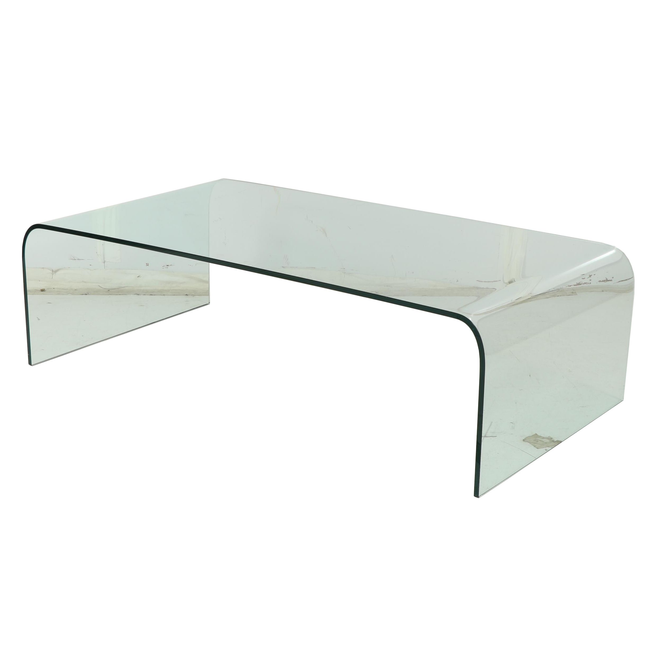 Contemporary Modern Style Molded Glass Coffee Table