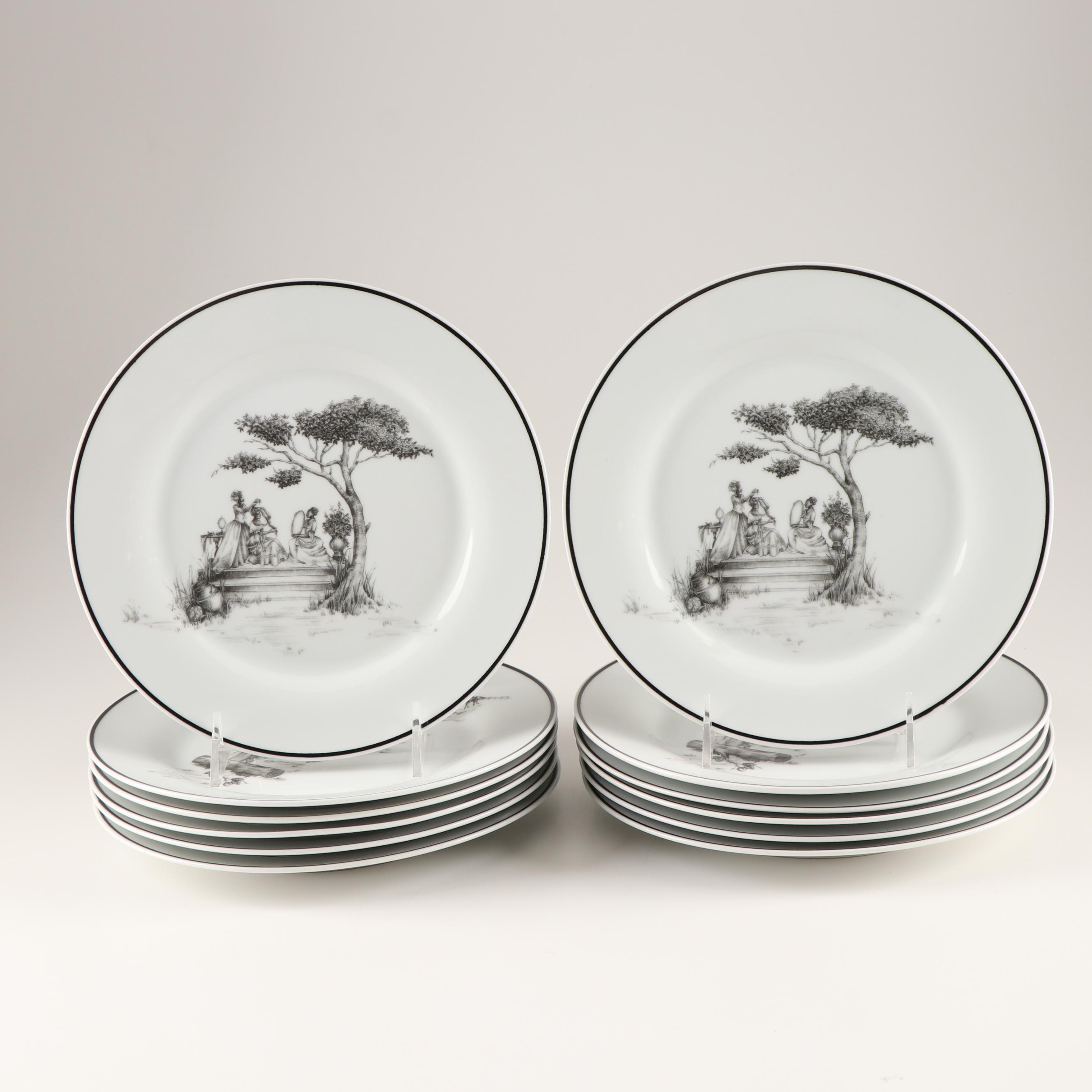 Sheila Bridges Home "Harlem Toile de Jouy" Limited Edition Dessert Plates