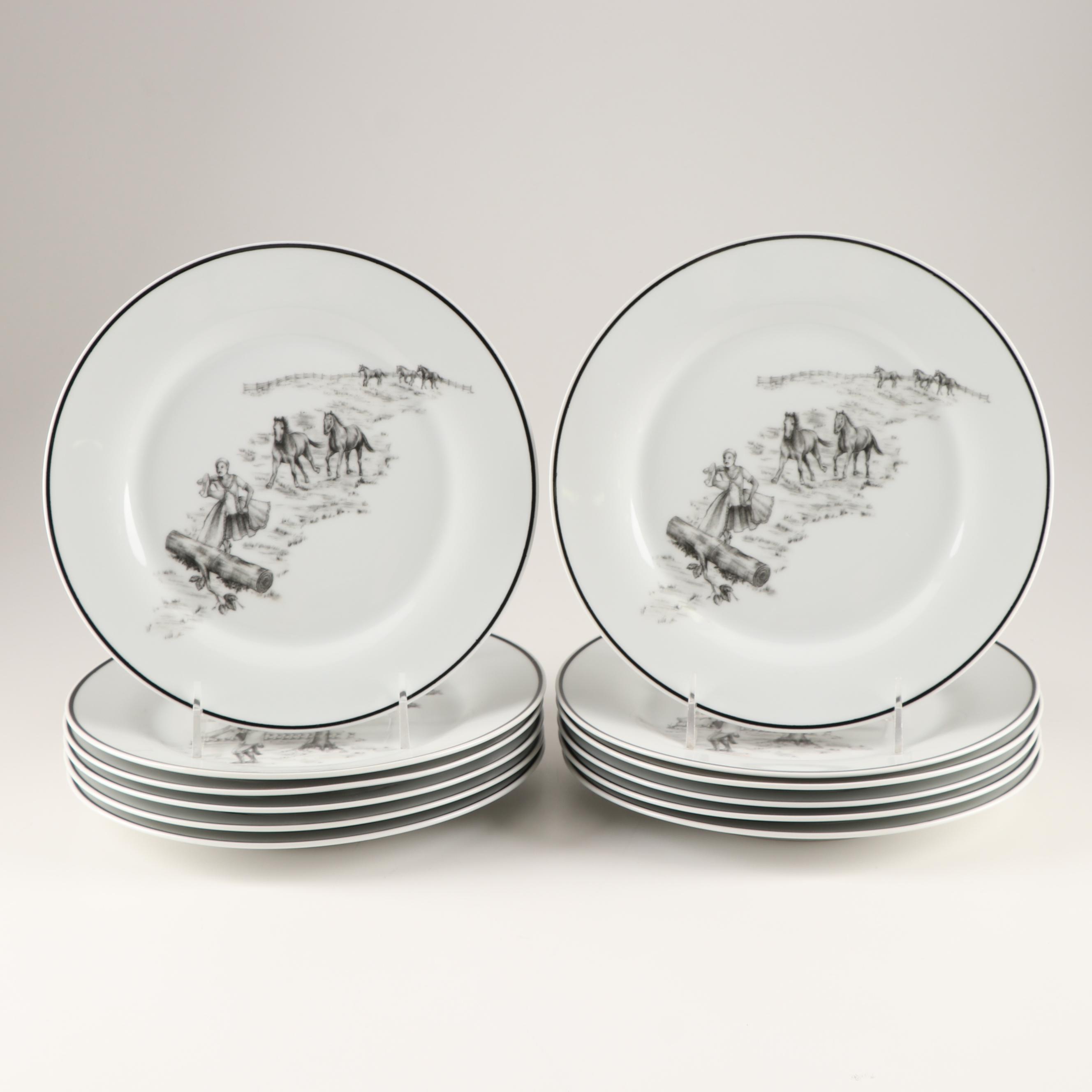 Sheila Bridges Home "Harlem Toile de Jouy" Limited Edition Dessert Plates