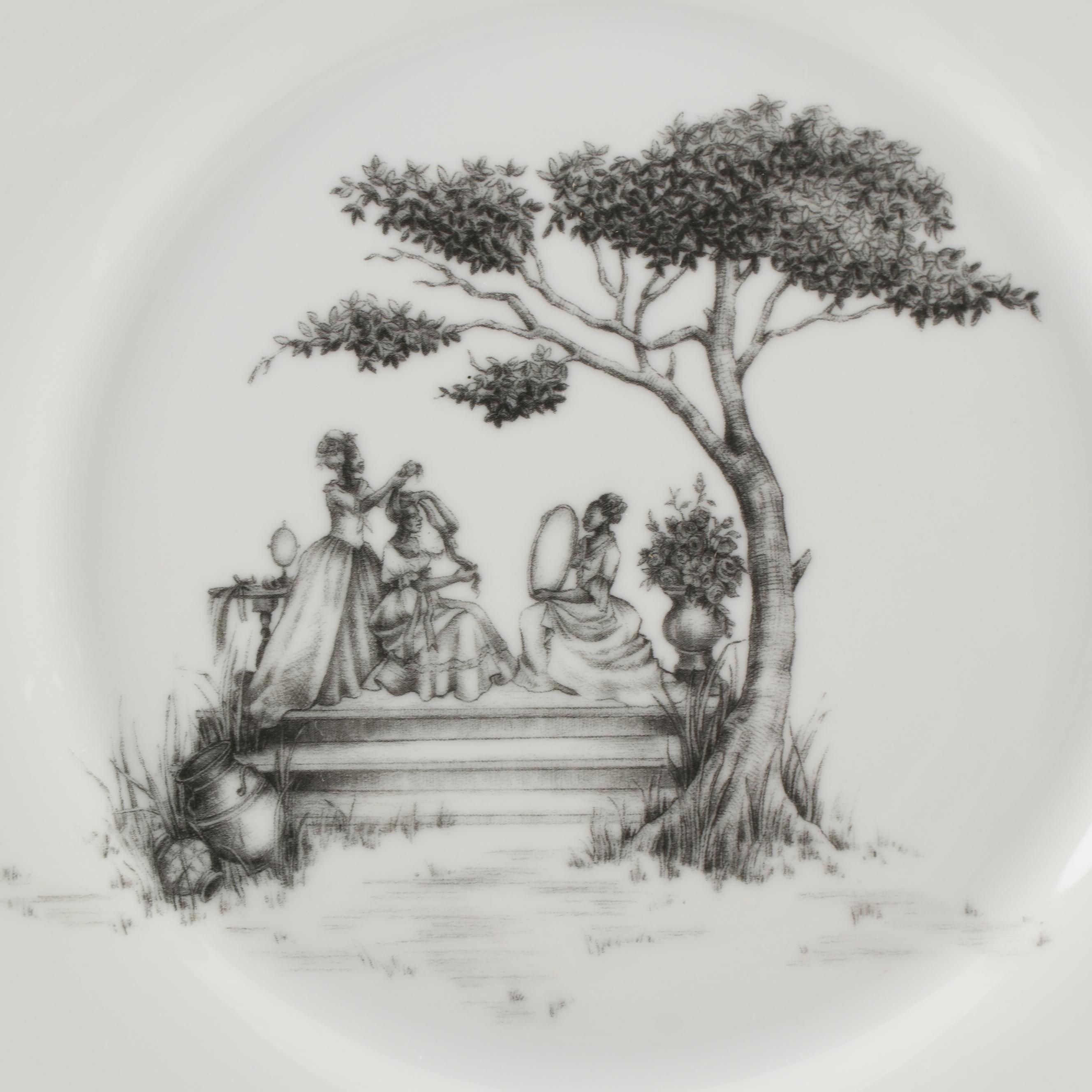 Sheila Bridges Home "Harlem Toile de Jouy" Limited Edition Dessert Plates