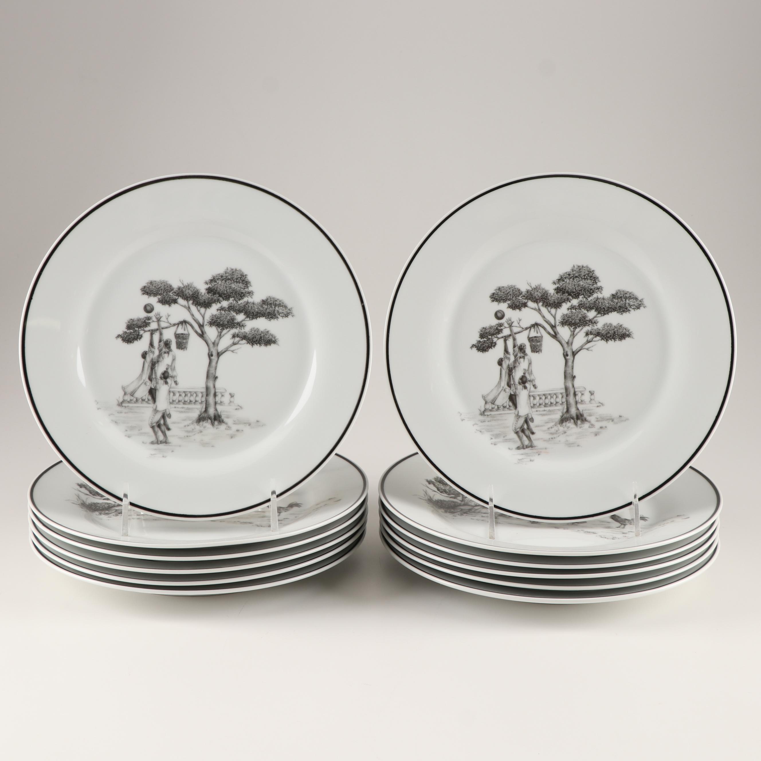 Sheila Bridges Home "Harlem Toile de Jouy" Limited Edition Dessert Plates