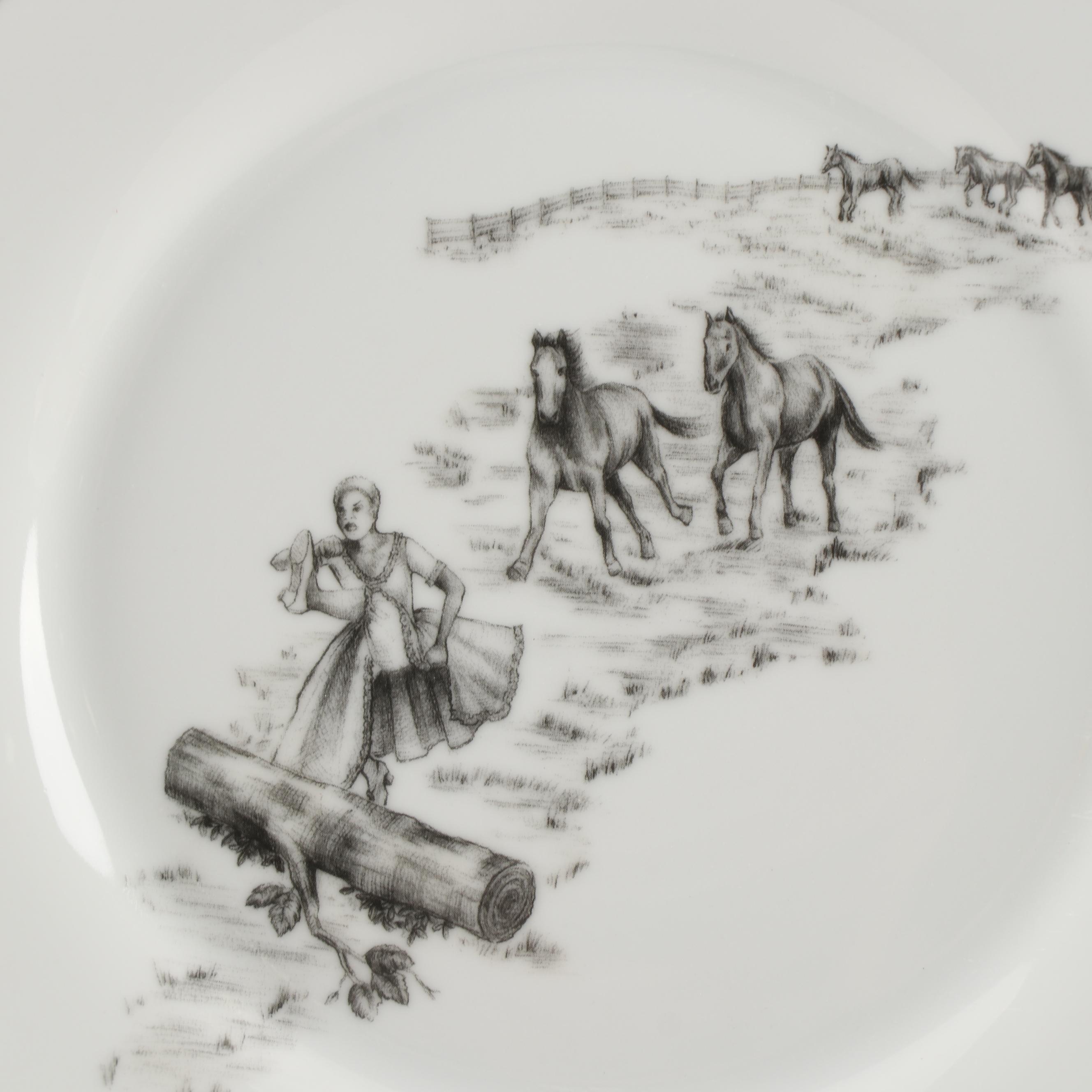 Sheila Bridges Home "Harlem Toile de Jouy" Limited Edition Dessert Plates