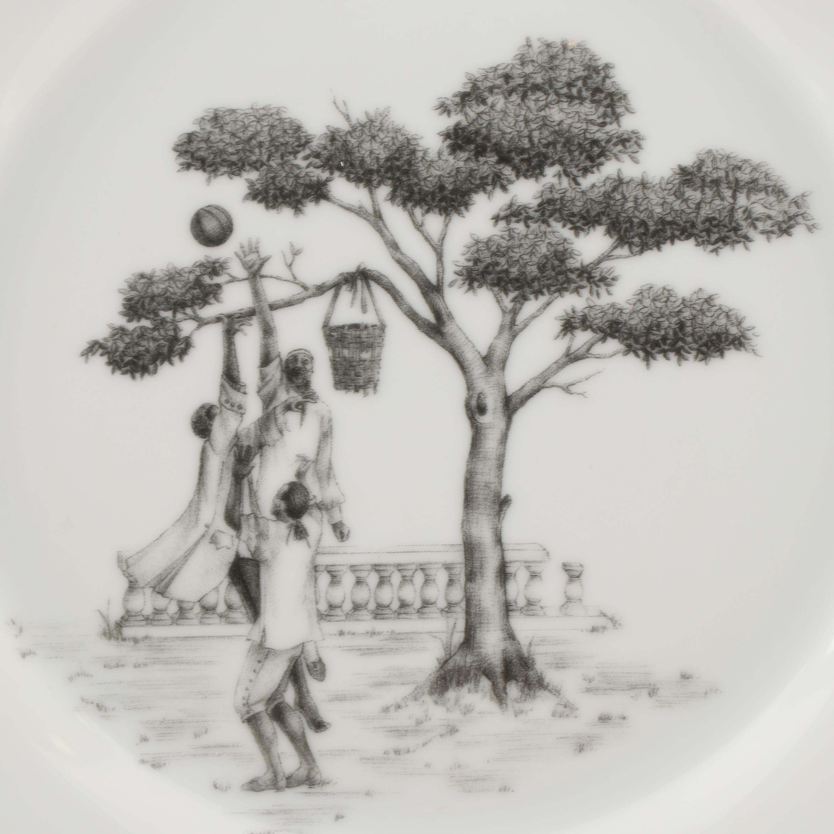 Sheila Bridges Home "Harlem Toile de Jouy" Limited Edition Dessert Plates