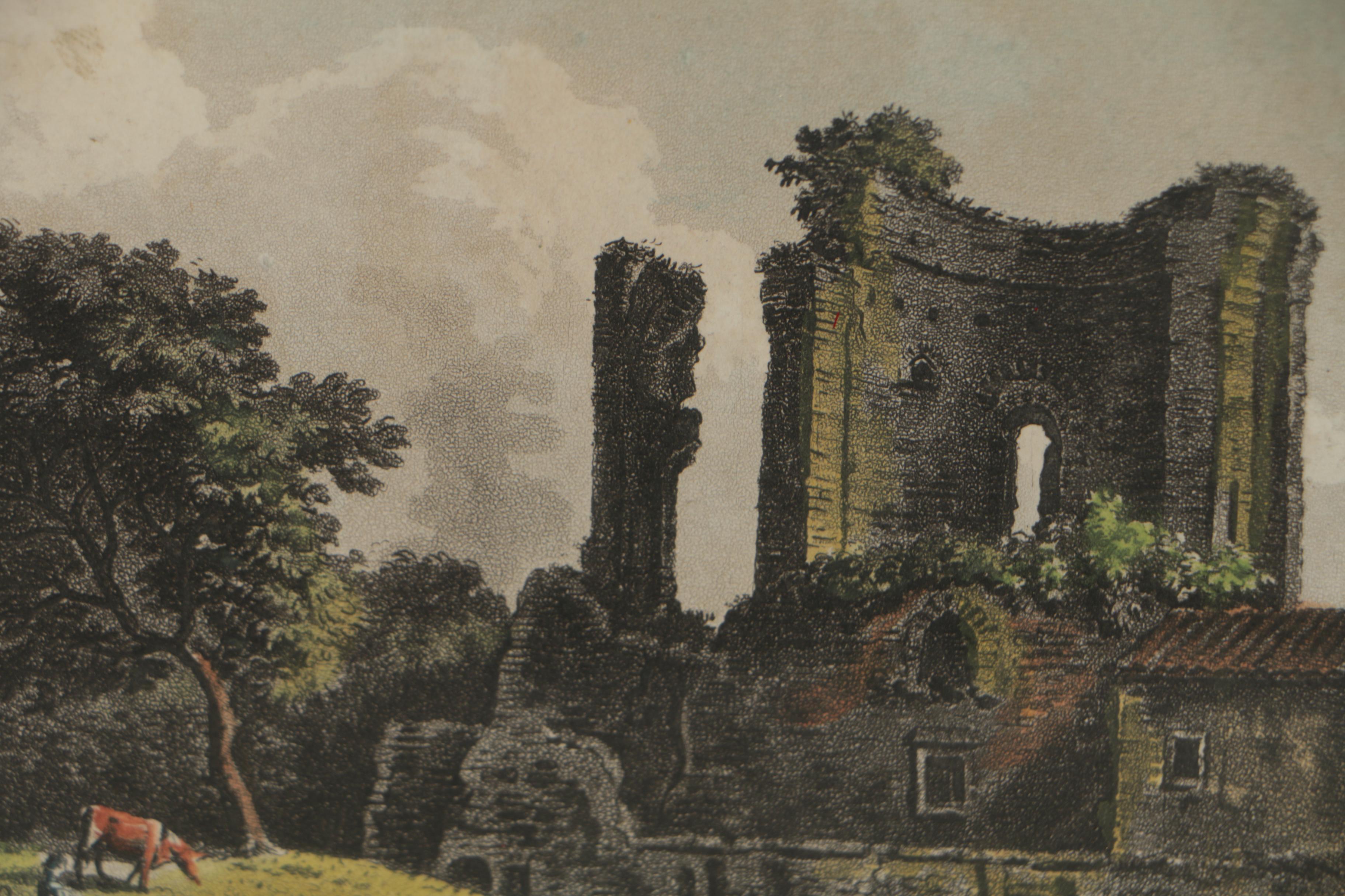 James Merigot Hand-Colored Etchings "Ponte Salaro" and "Trophy of Marius"