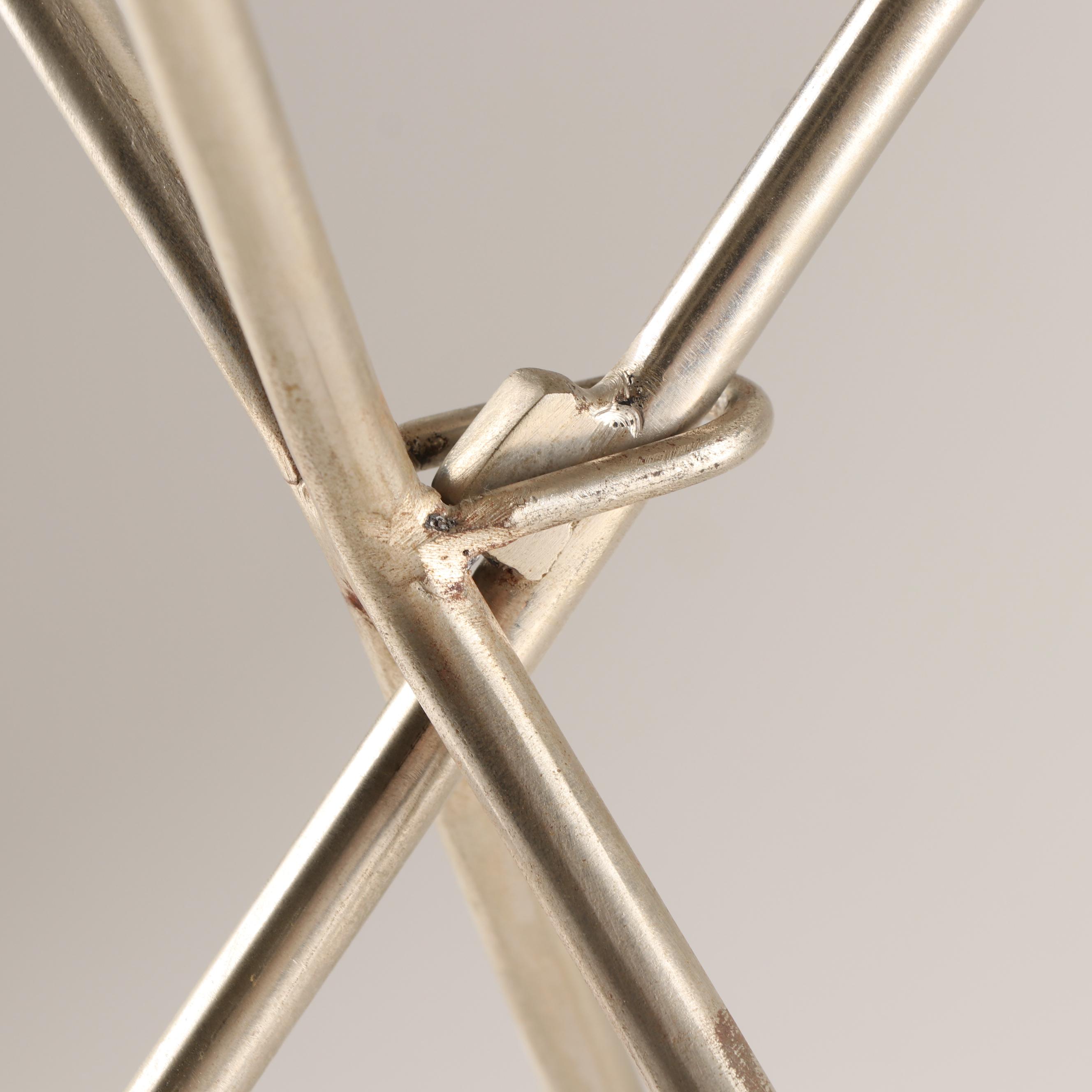 Contemporary Chrome Plated Metal Side Table