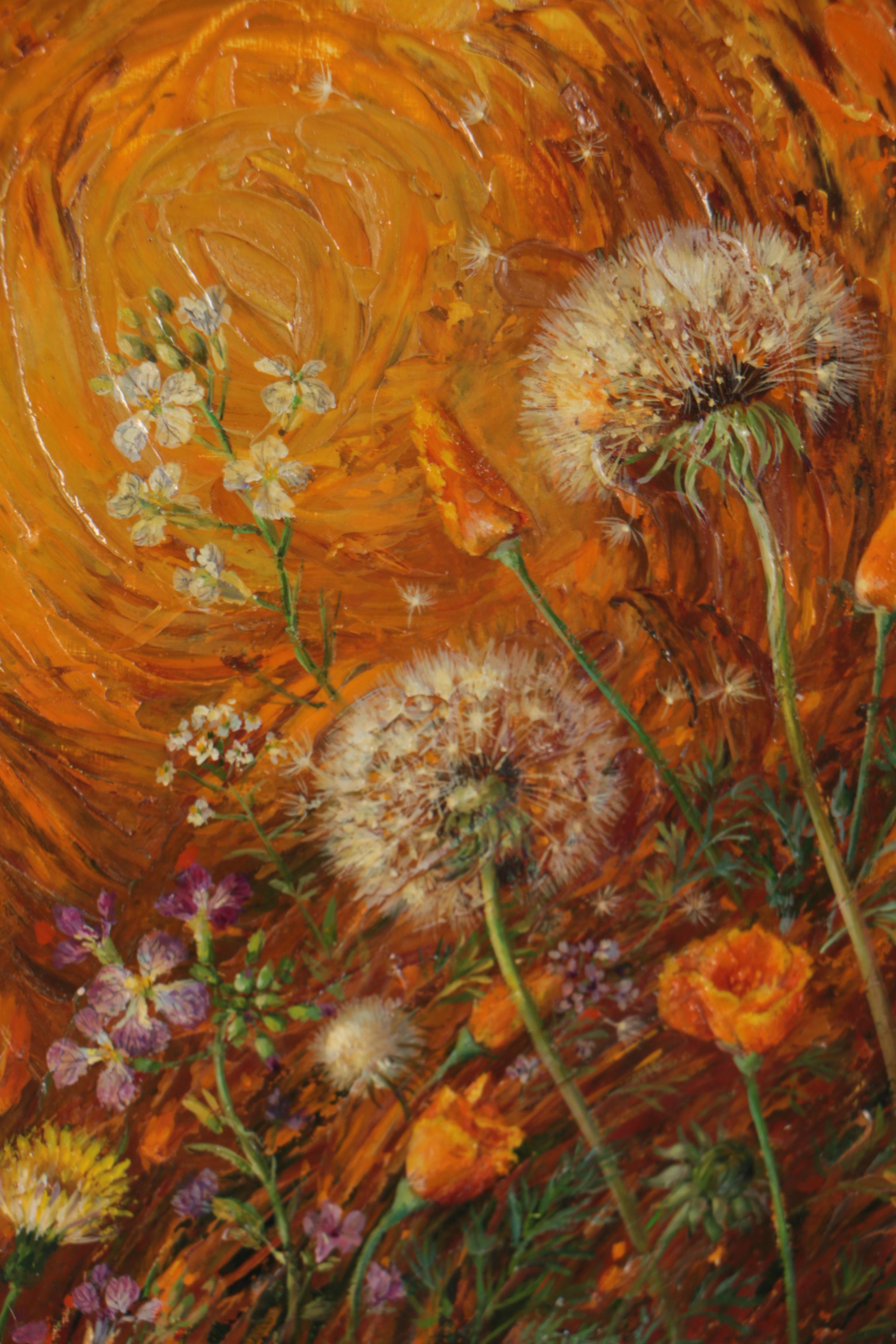 Ruth Chatfield Casein Painting "Golden Field"