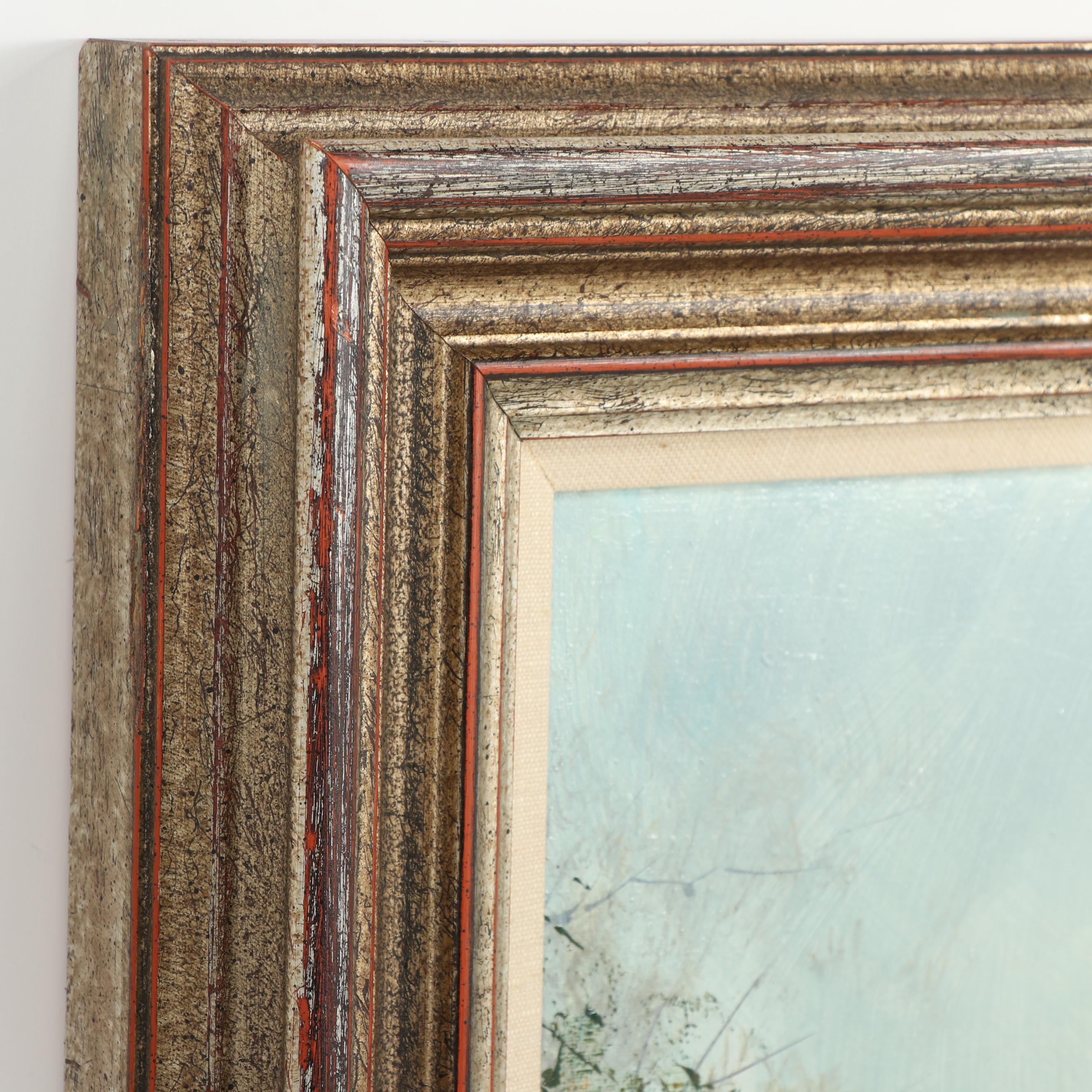 Lucien Delarue Oil Painting "Canal St. Martin, Paris"