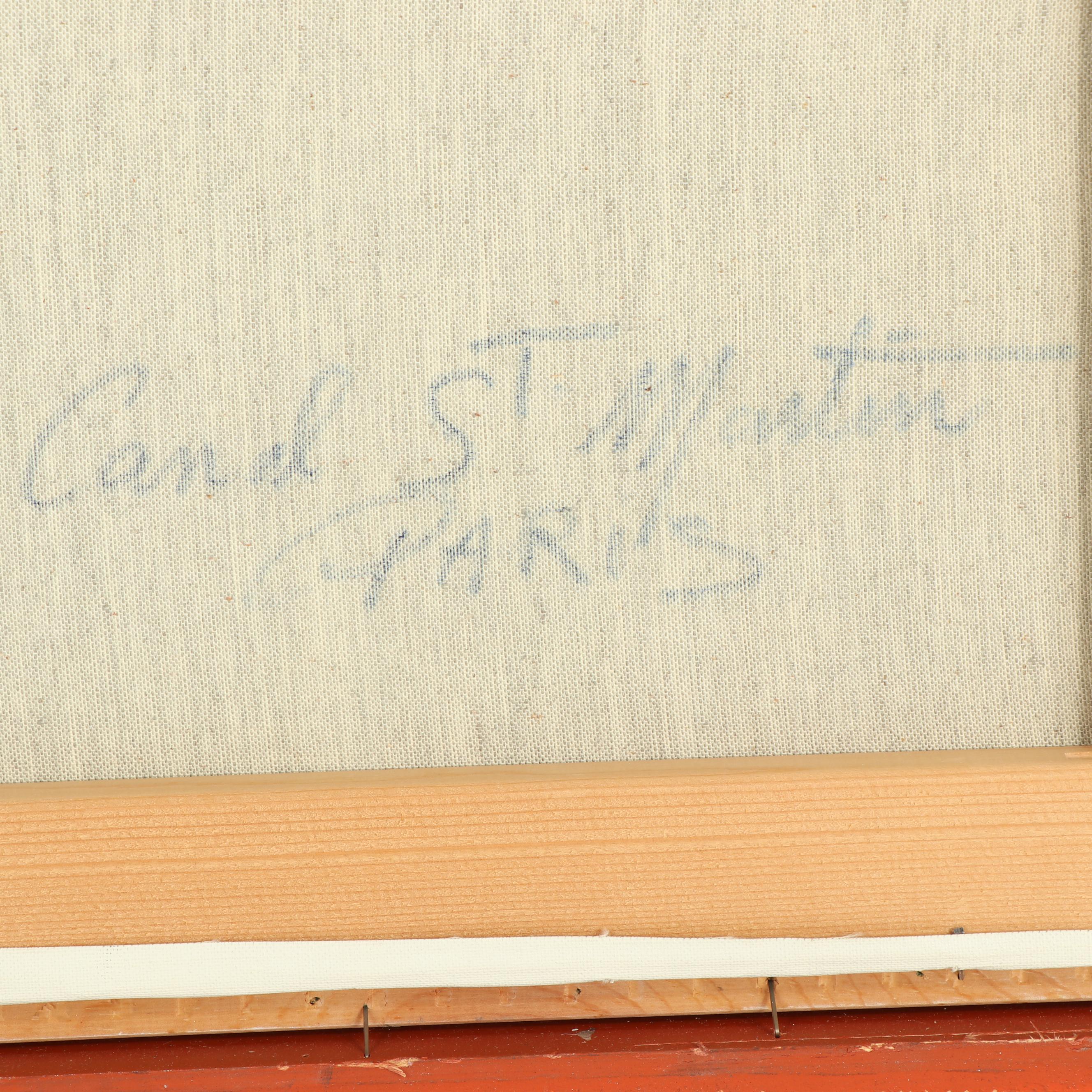 Lucien Delarue Oil Painting "Canal St. Martin, Paris"