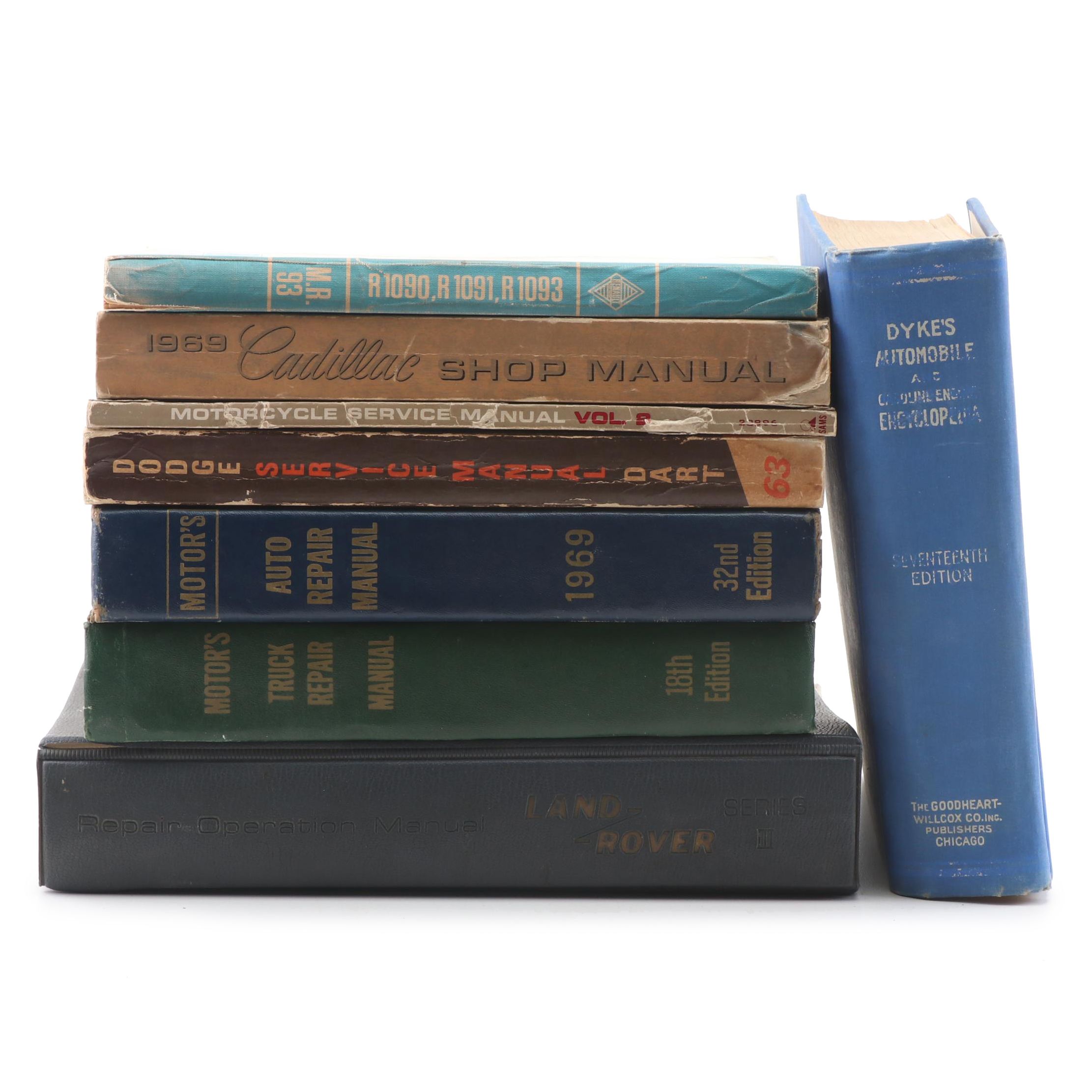 Vintage Motor Vehicle Manuals Including Land Rover, Renault, and More