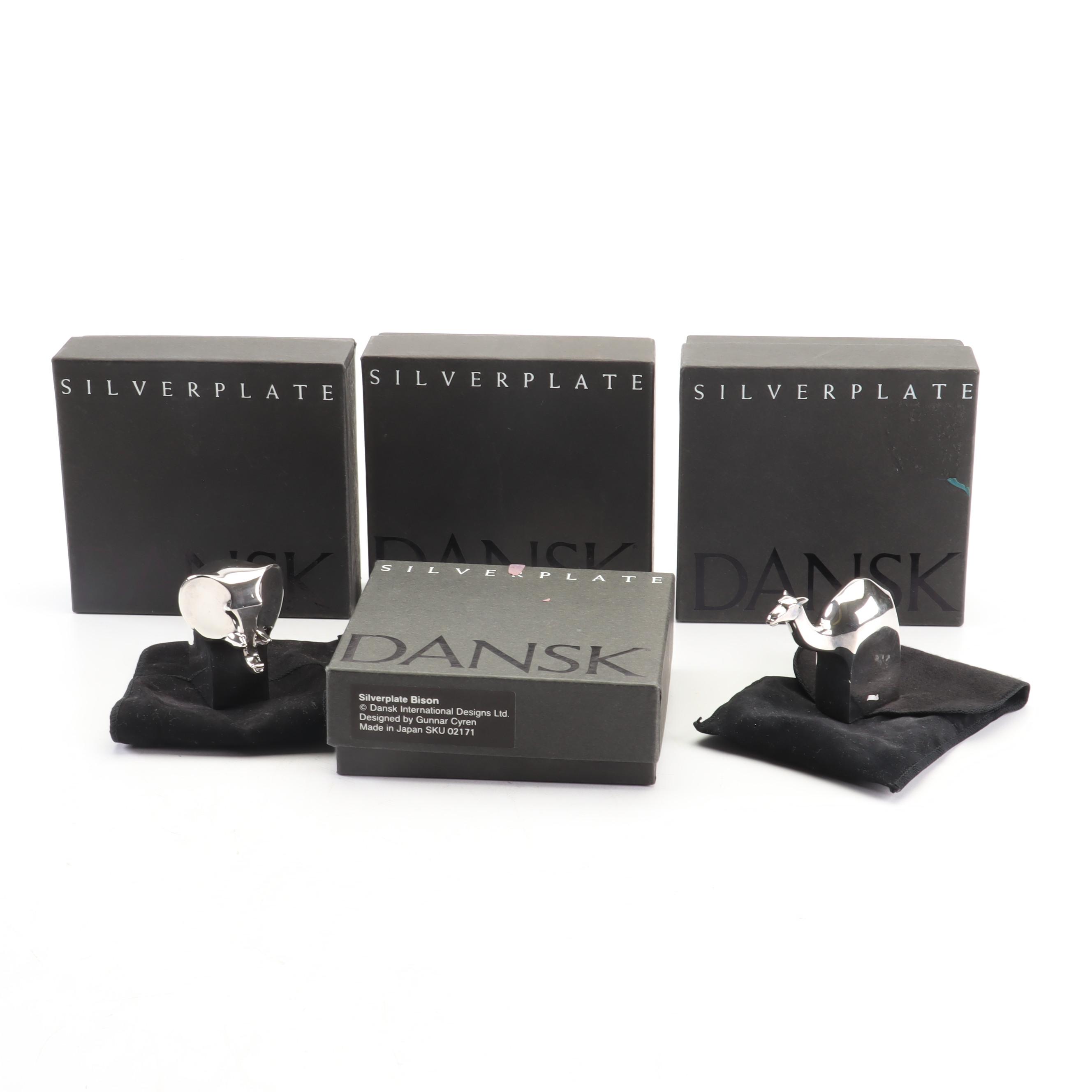 Gunner Cyren for Dansk "Silverplate Animals" Paperweights Including Bison