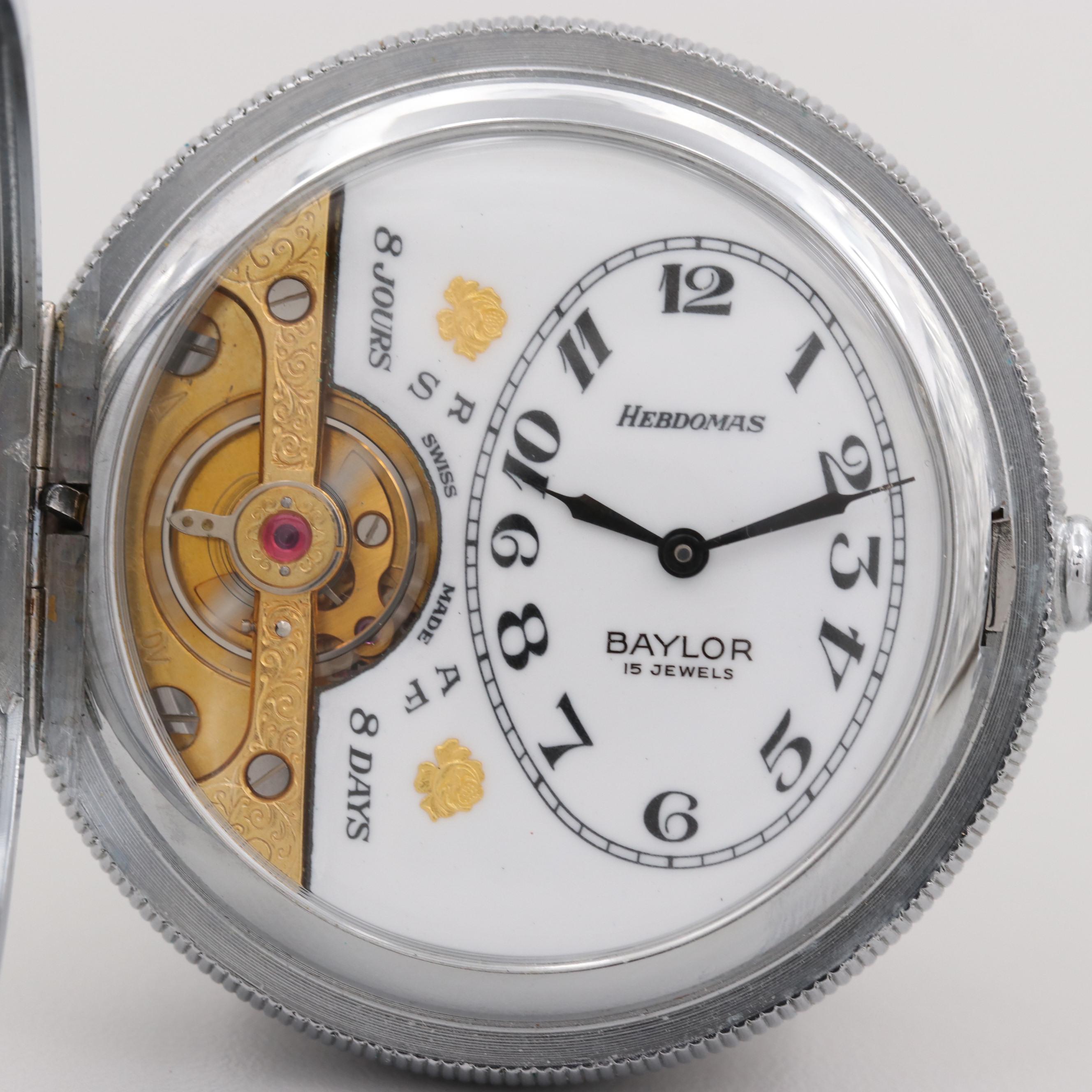 Hebdomas Baylor Eight Day Hunter Case Pocket Watch