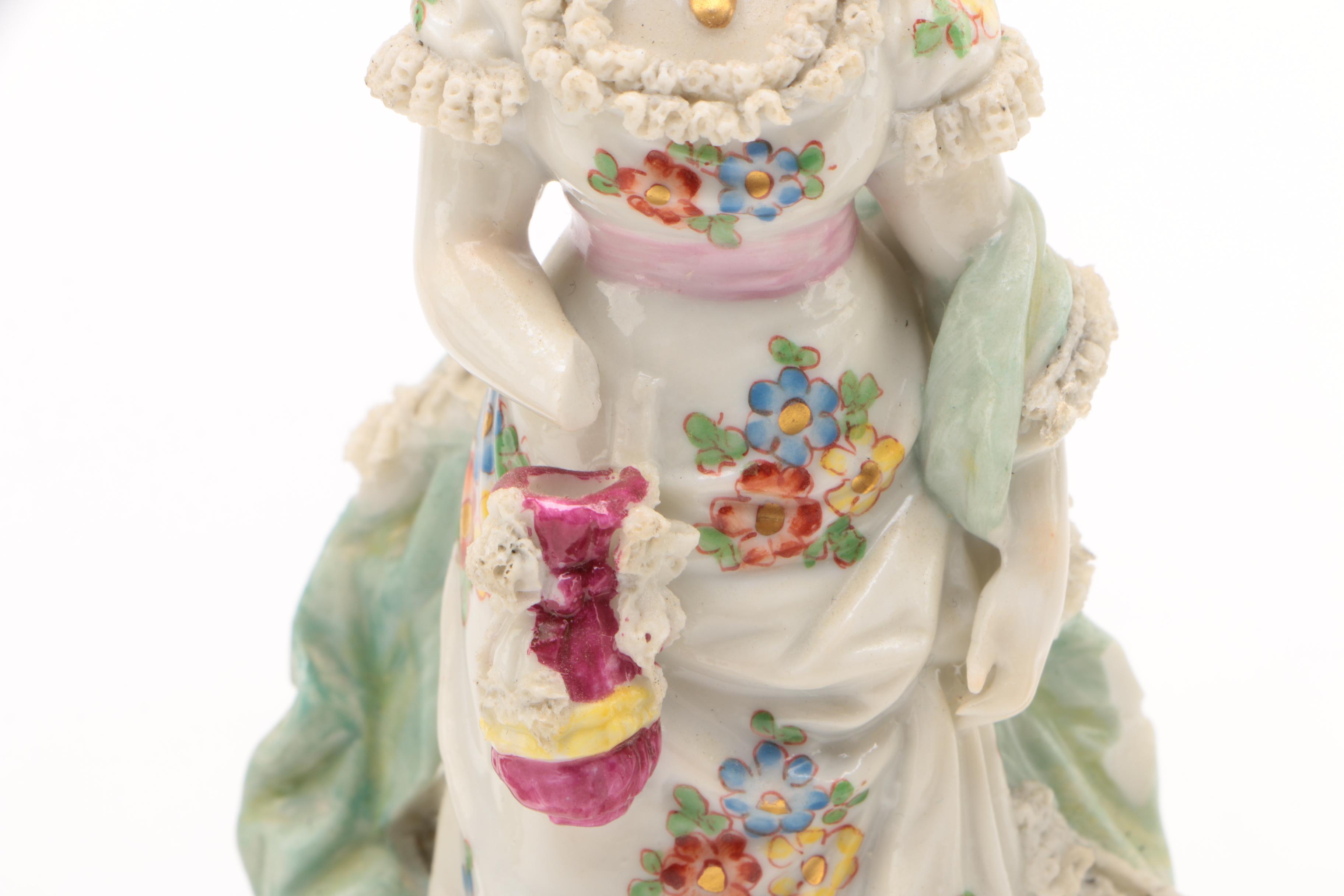 Dresden Lace Figurines Depicting Musicians and Others