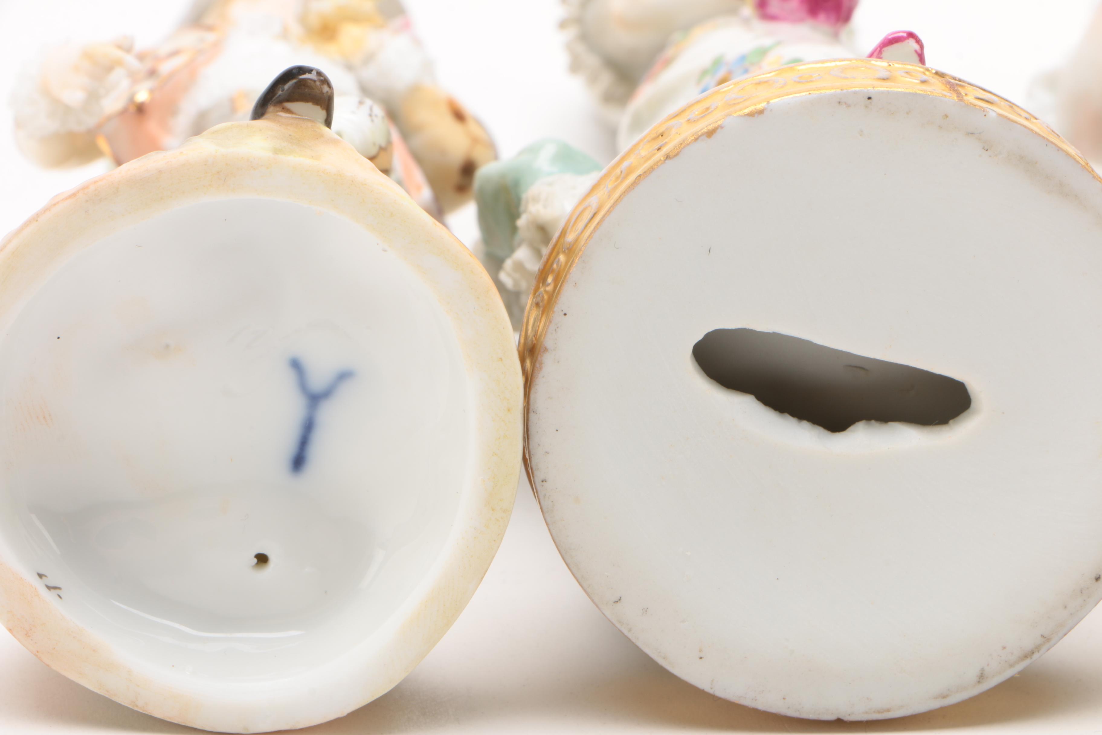 Dresden Lace Figurines Depicting Musicians and Others