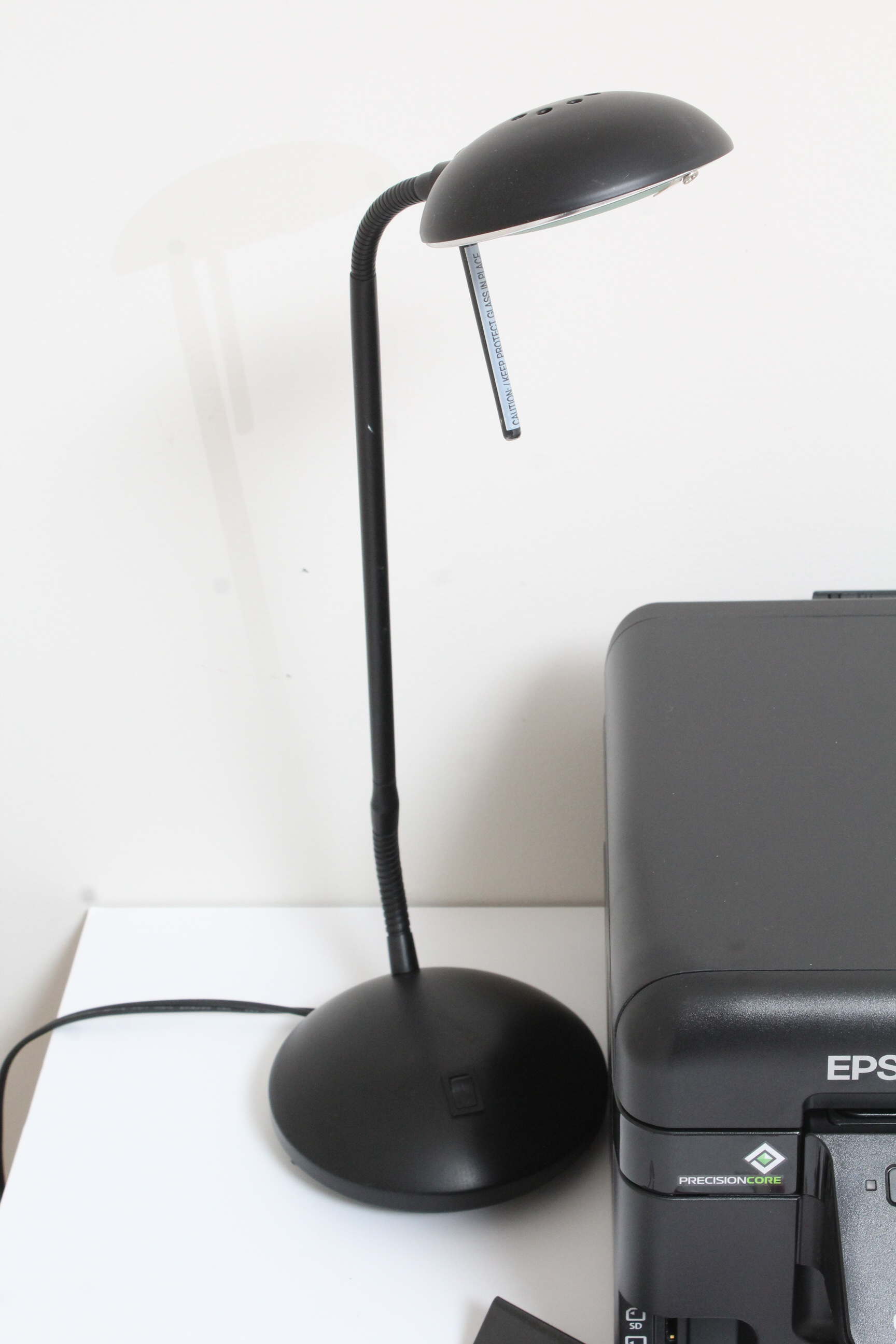 Epson Printer, Desk Lamp and Office Supplies