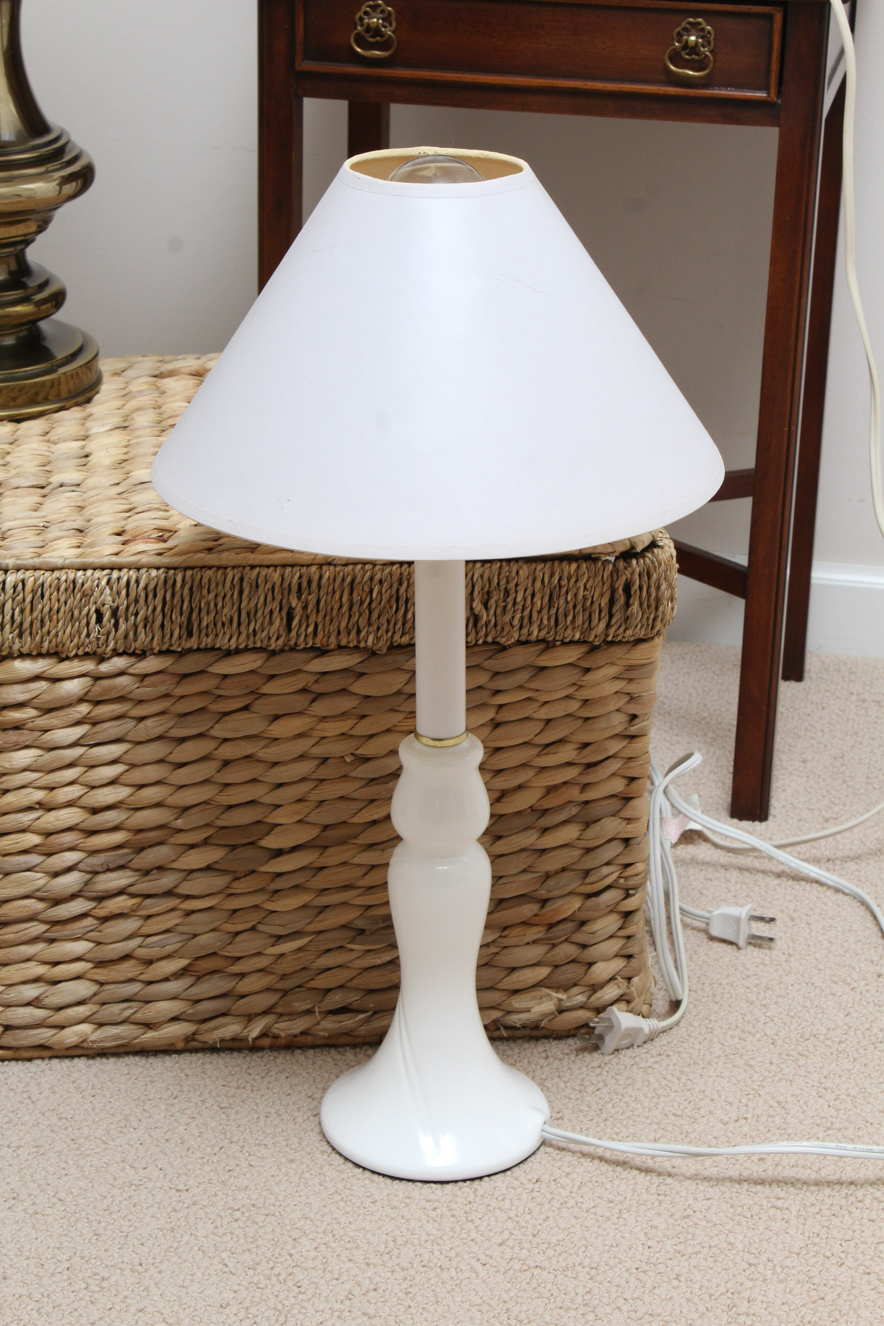 Contemporary Lamps with Drexel Hall Table and Other Decor