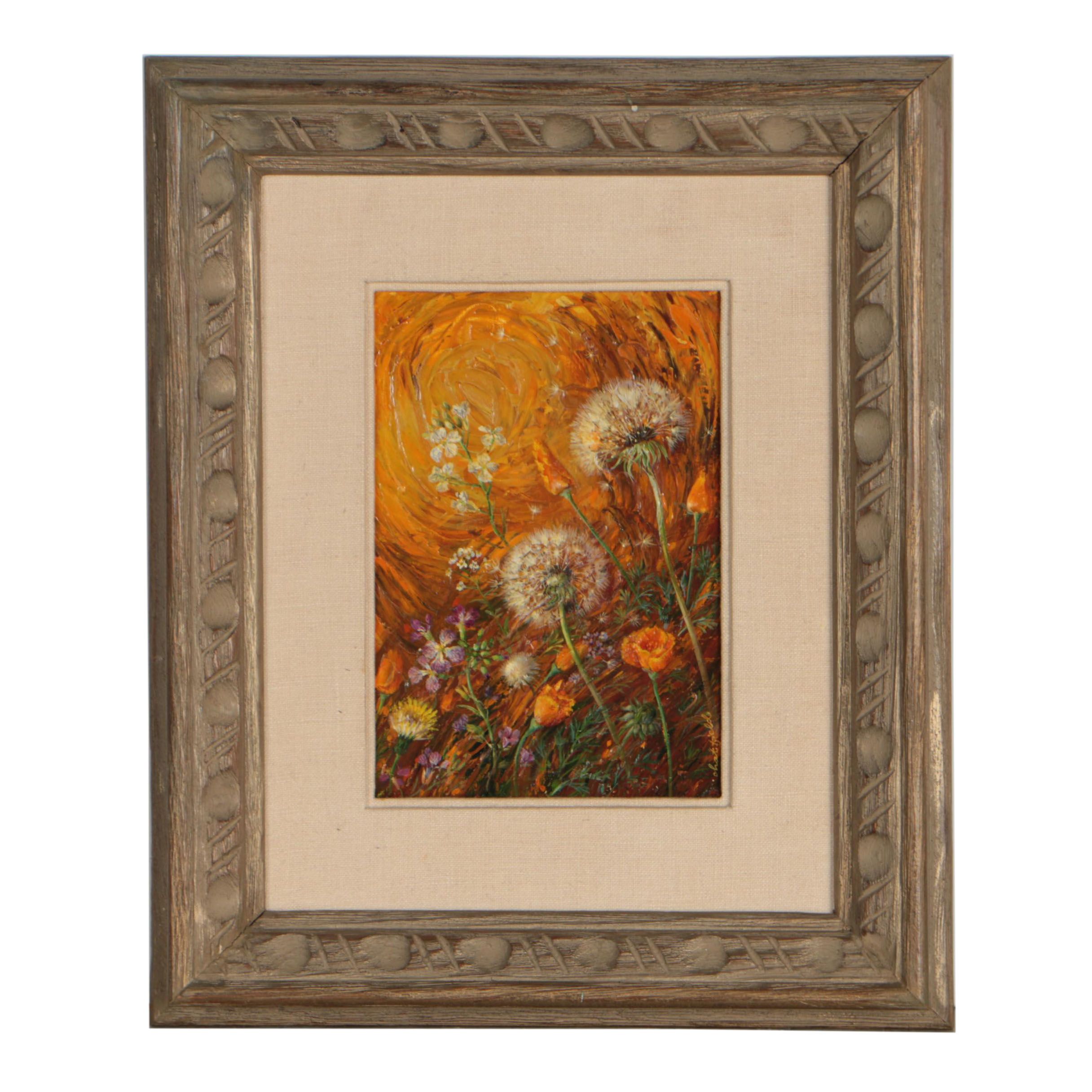 Ruth Chatfield Casein Painting "Golden Field"