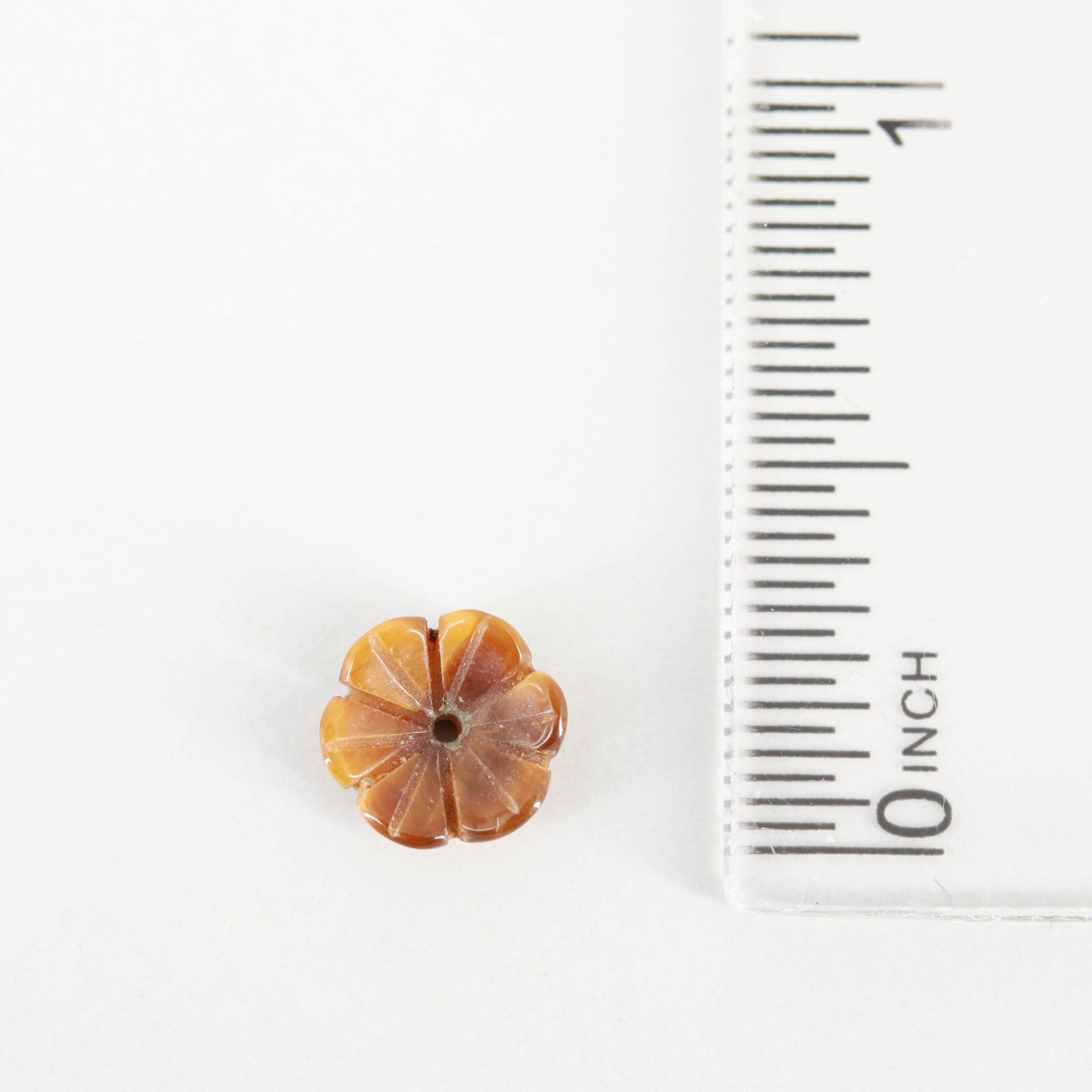 Floral Carved Tiger's Eye Earring Jackets