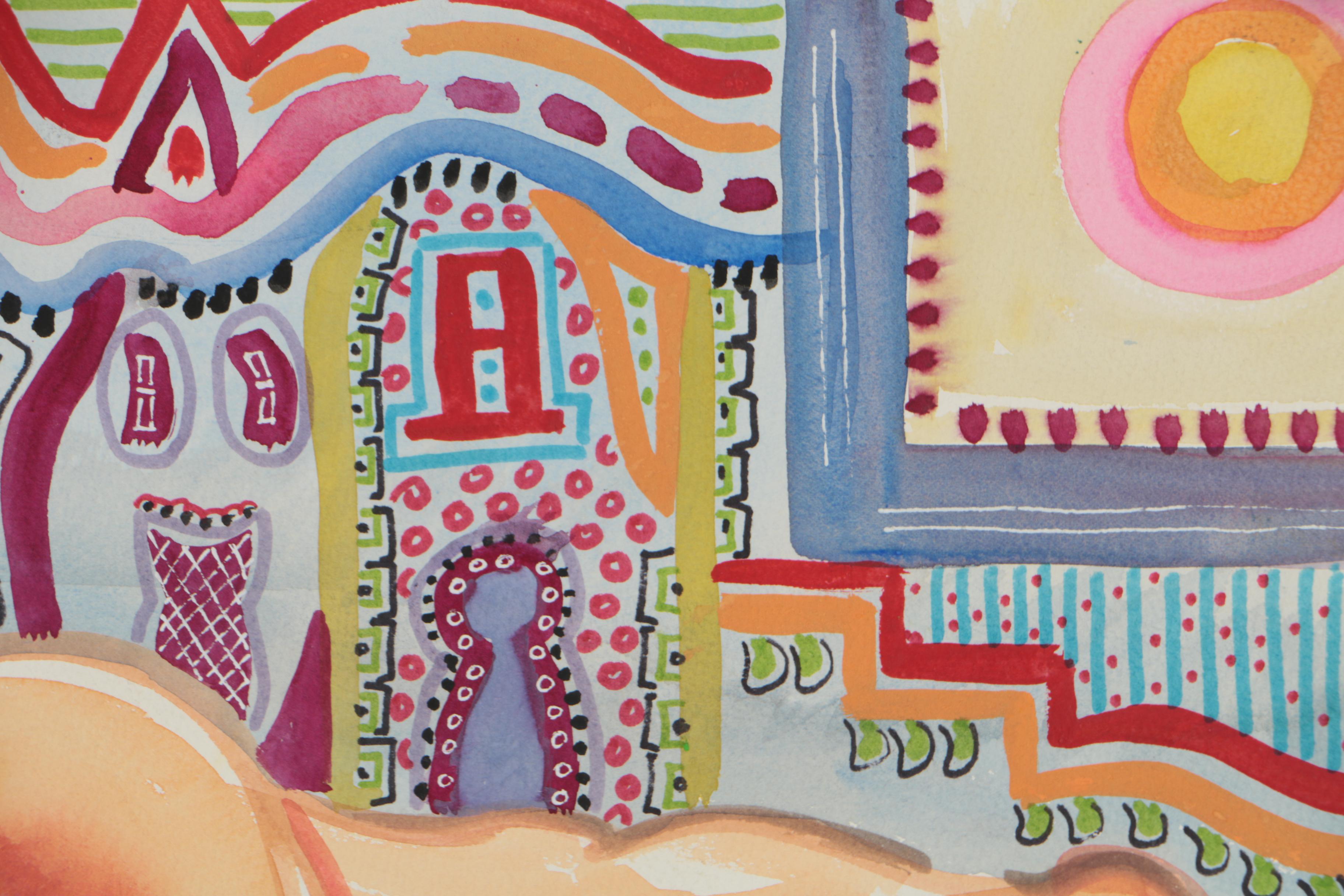 Kathleen Zimbicki Mixed Media Painting "Sleeping Nude"