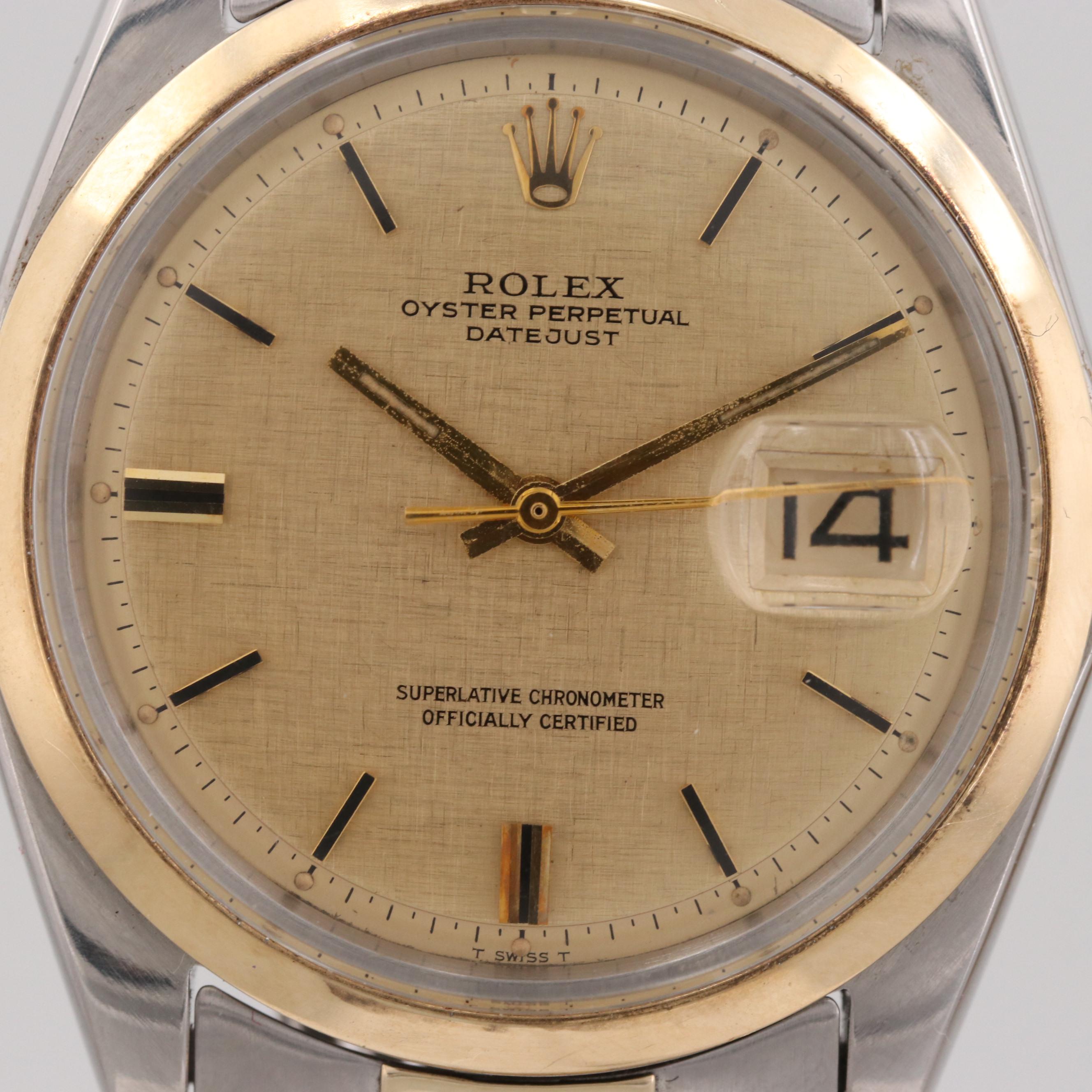 Rolex Datejust Stainless Steel and 14K Yellow Gold Automatic Watch, 1968