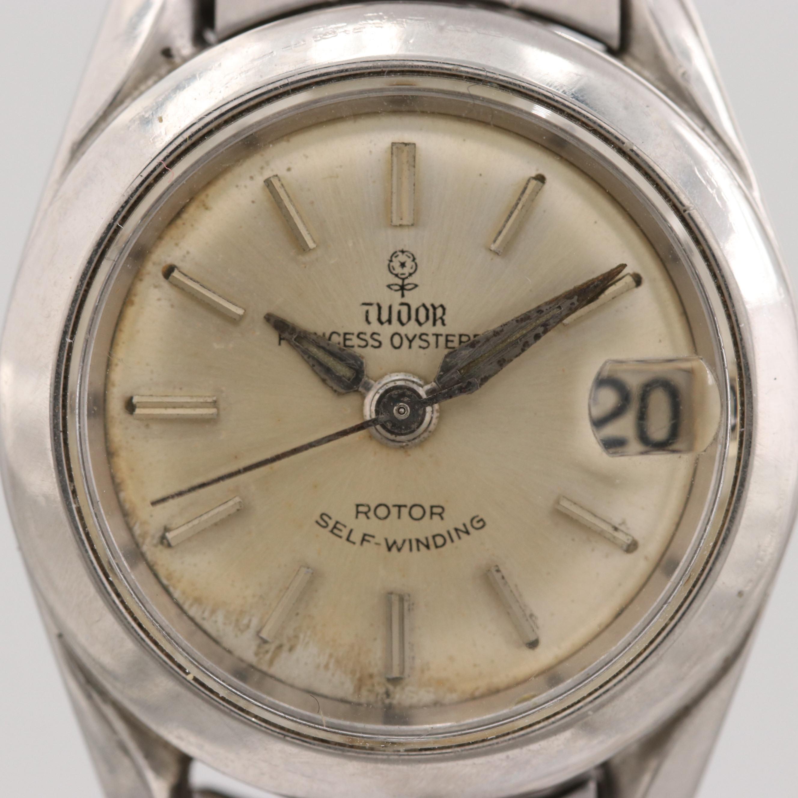 Tudor Princess Oyster Stainless Steel Watch With Date Window, 1962