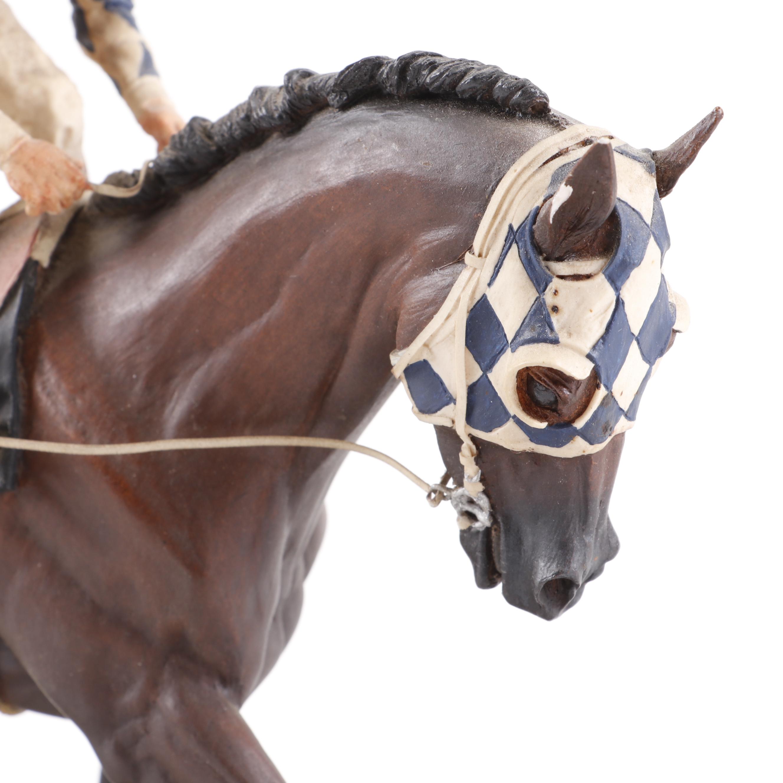 D. Rene Rushing Cold Cast Porcelain Horse Sculpture "Alysheba"