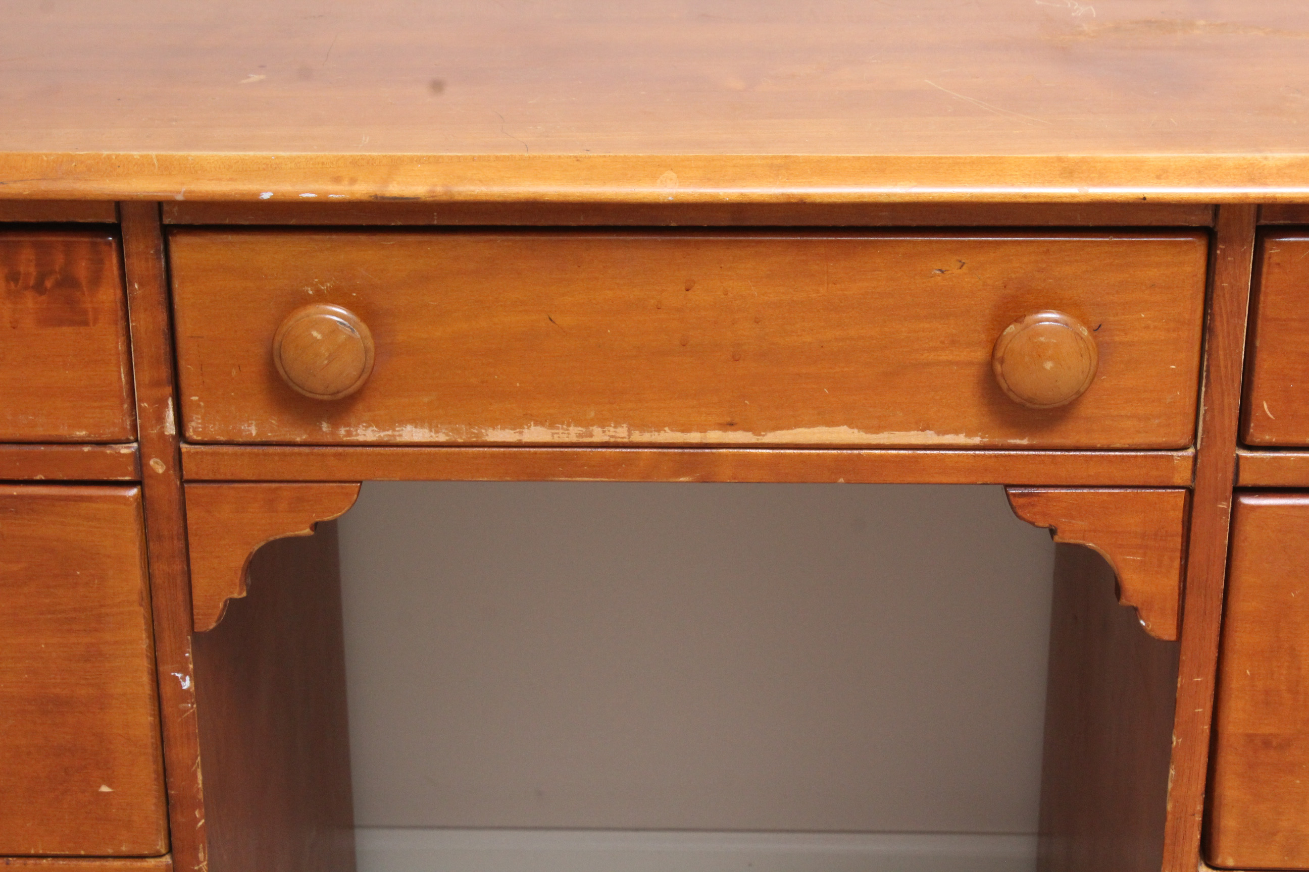 Vintage Wooden Kneehole Desk