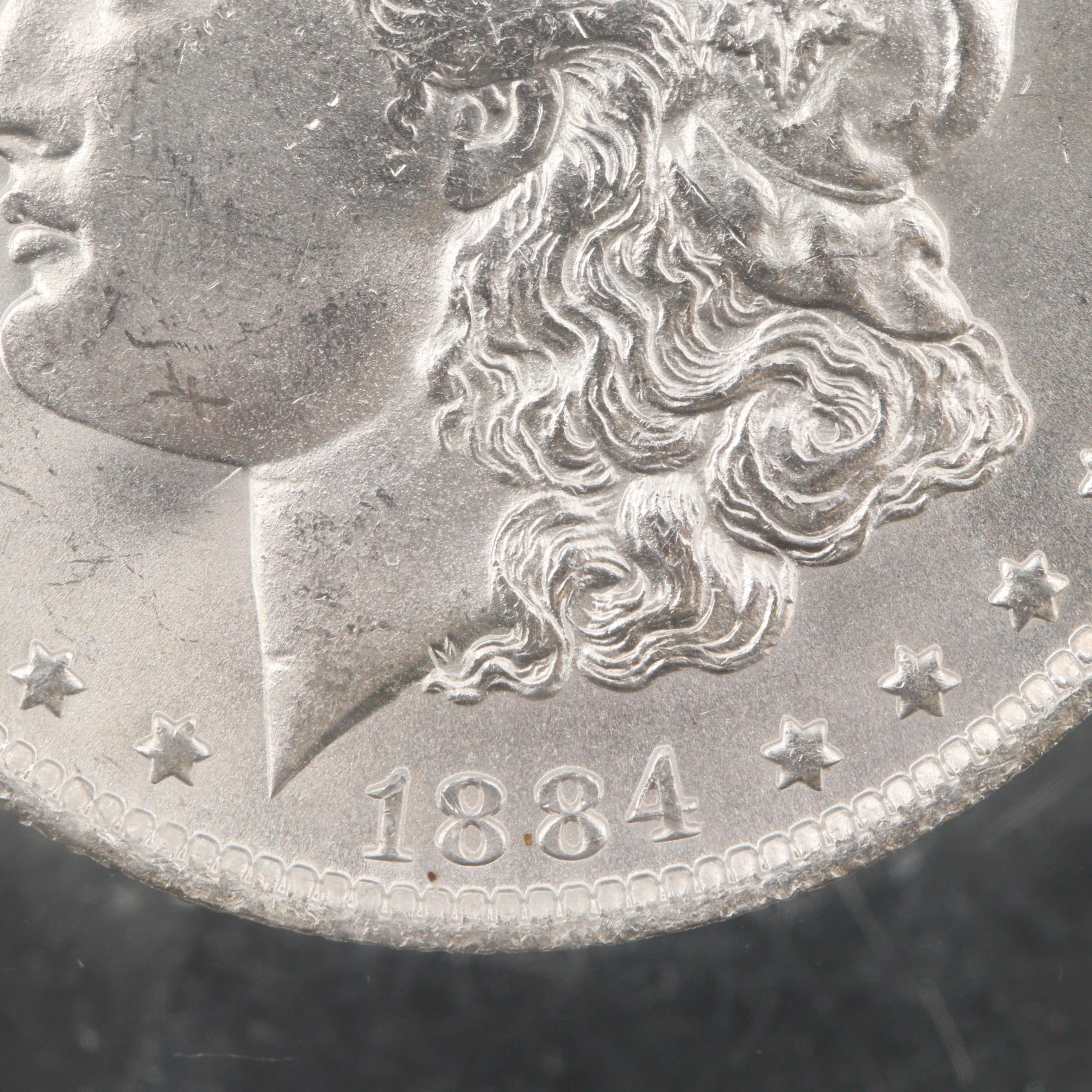 1884-O Morgan Silver Dollar Acrylic Paper Weight