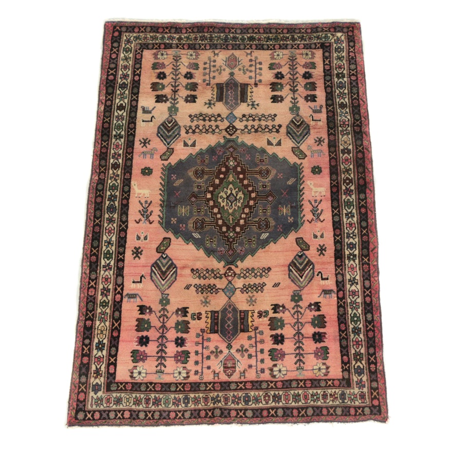 Hand-Knotted Caucasian Kazak Wool Area Rug