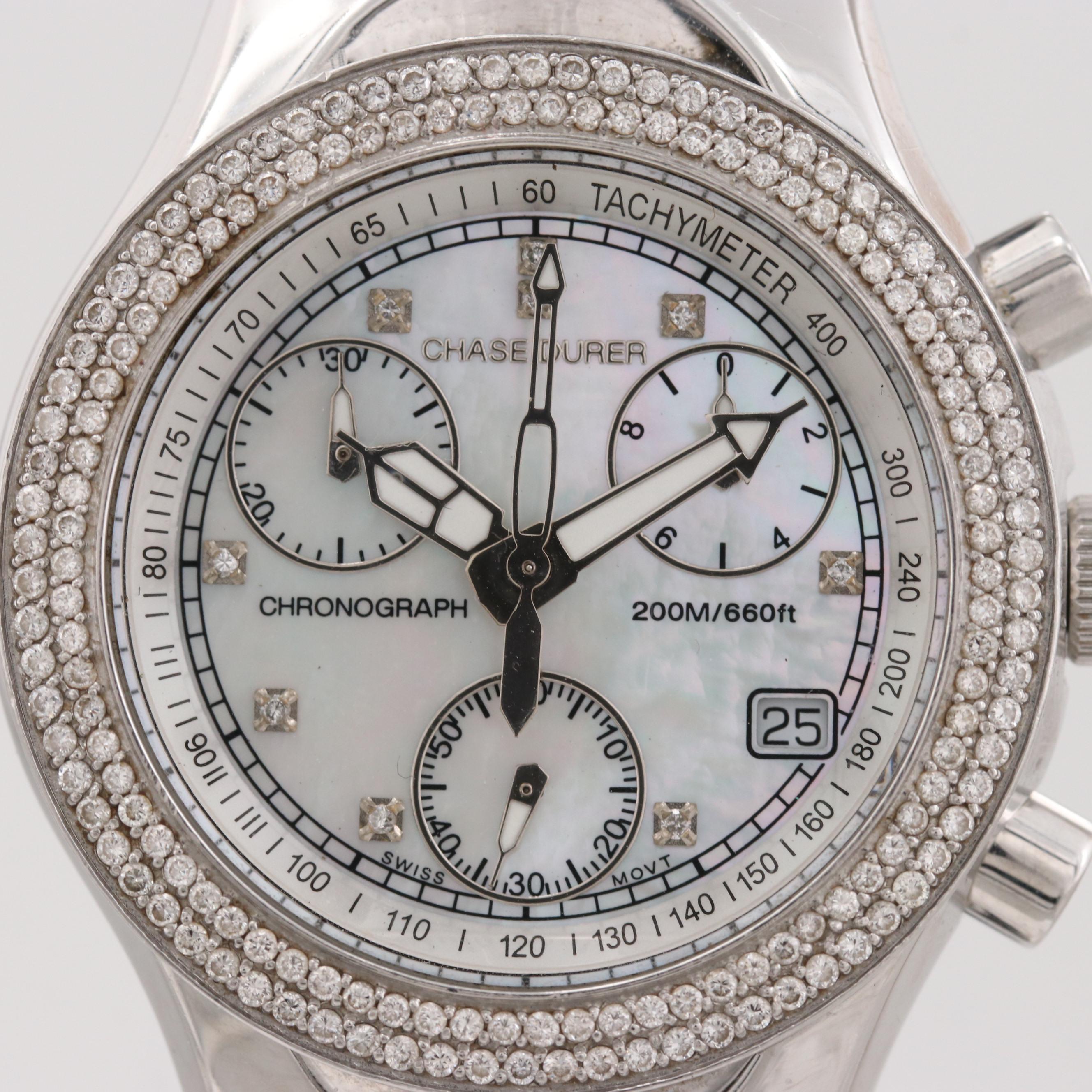 Chase Durer Ladyhawke Stainless Steel Watch With 1.11 CTW Diamonds