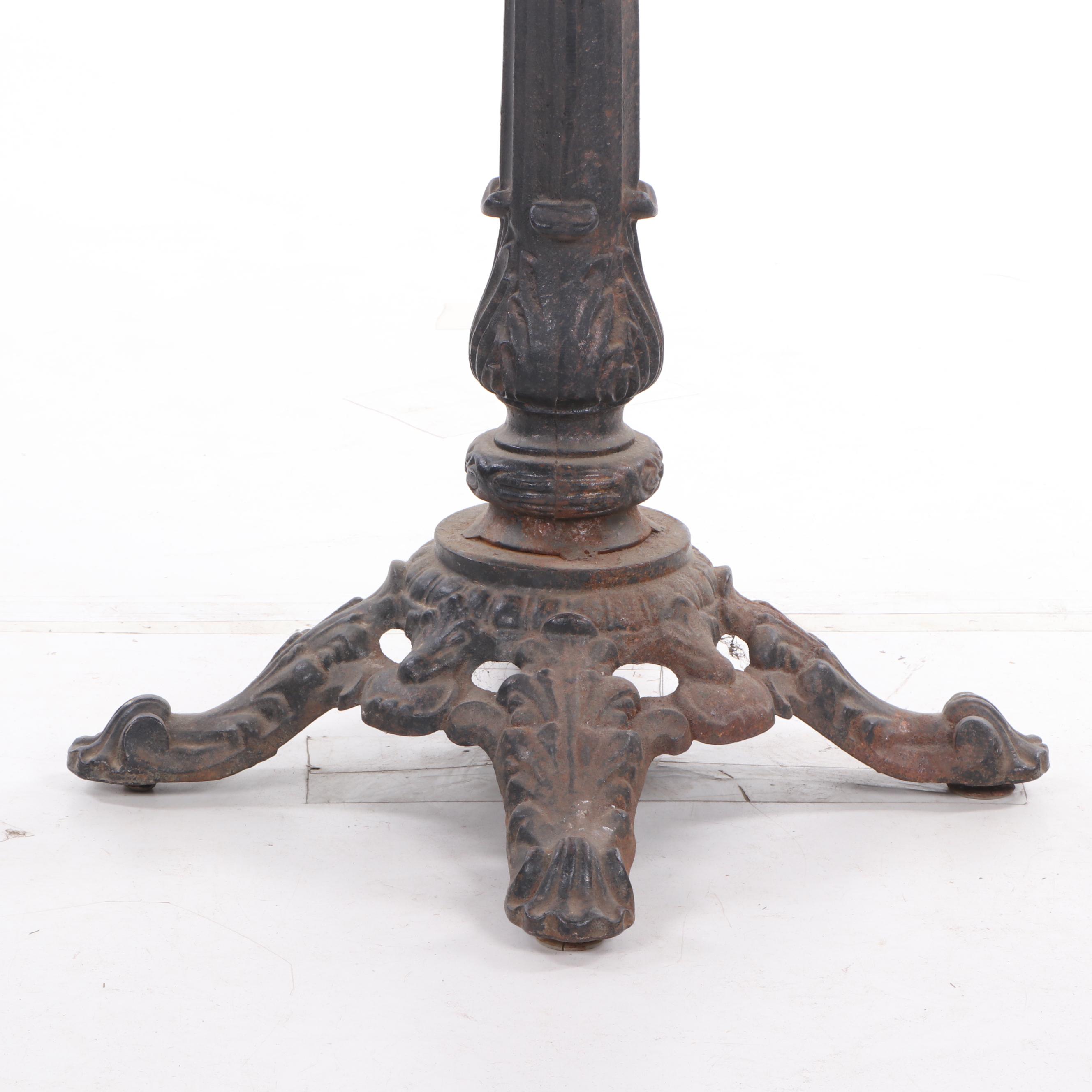 Victorian Cast Iron Pedestal Table Base, Antique