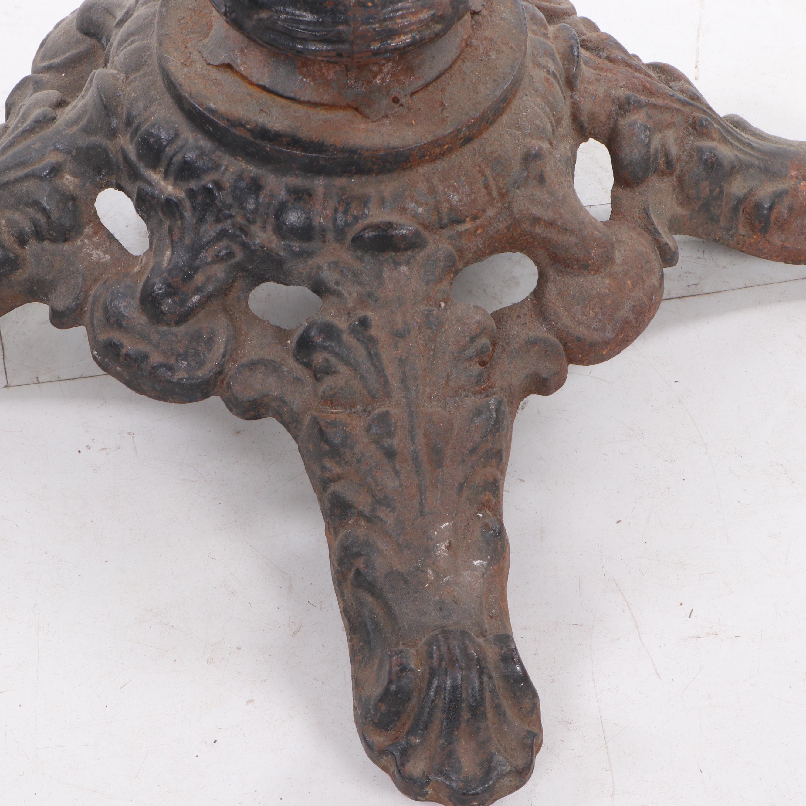 Victorian Cast Iron Pedestal Table Base, Antique