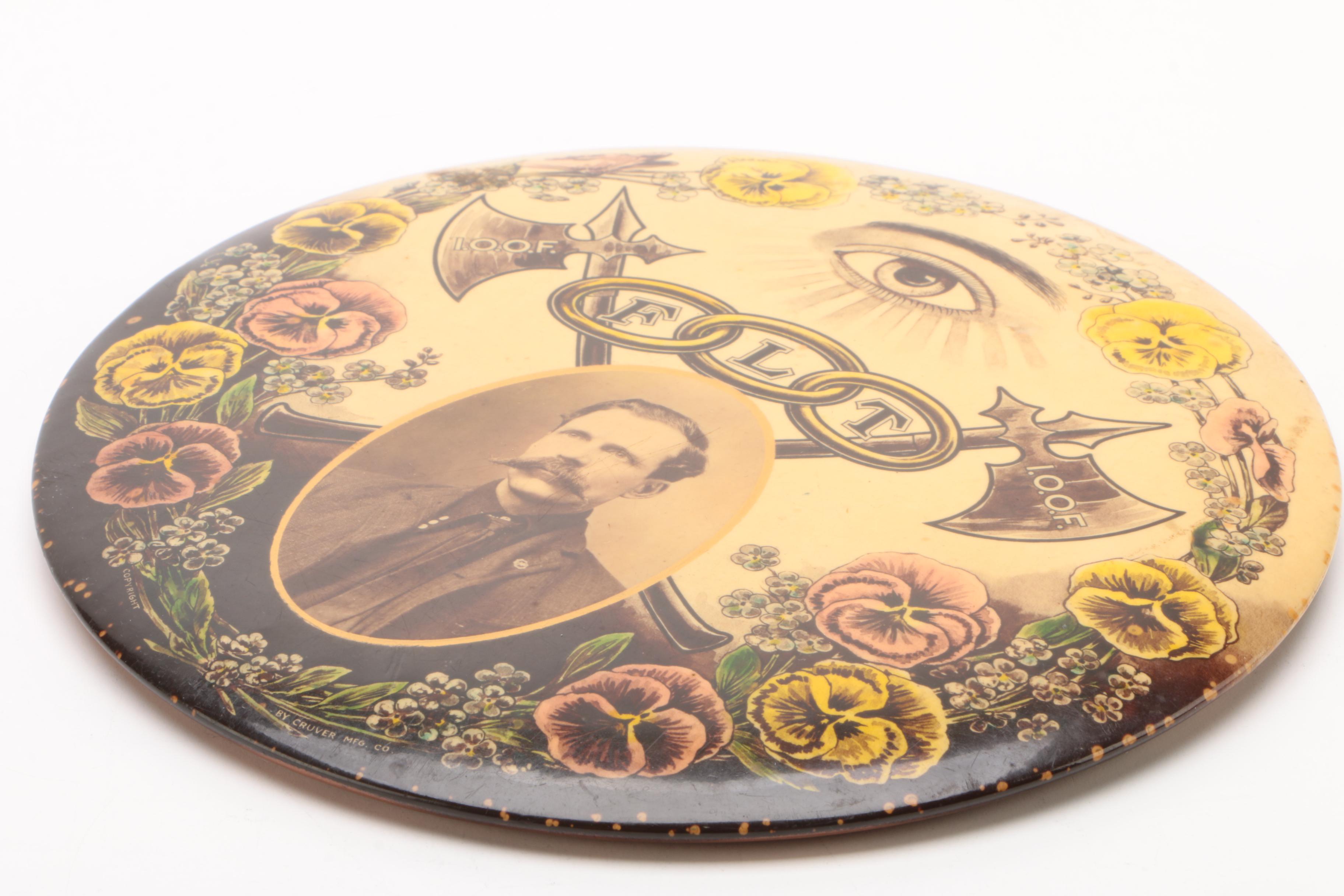 Circa 1900 International Order of Odd Fellows 9" Medallion by Cruver MFG. Co.